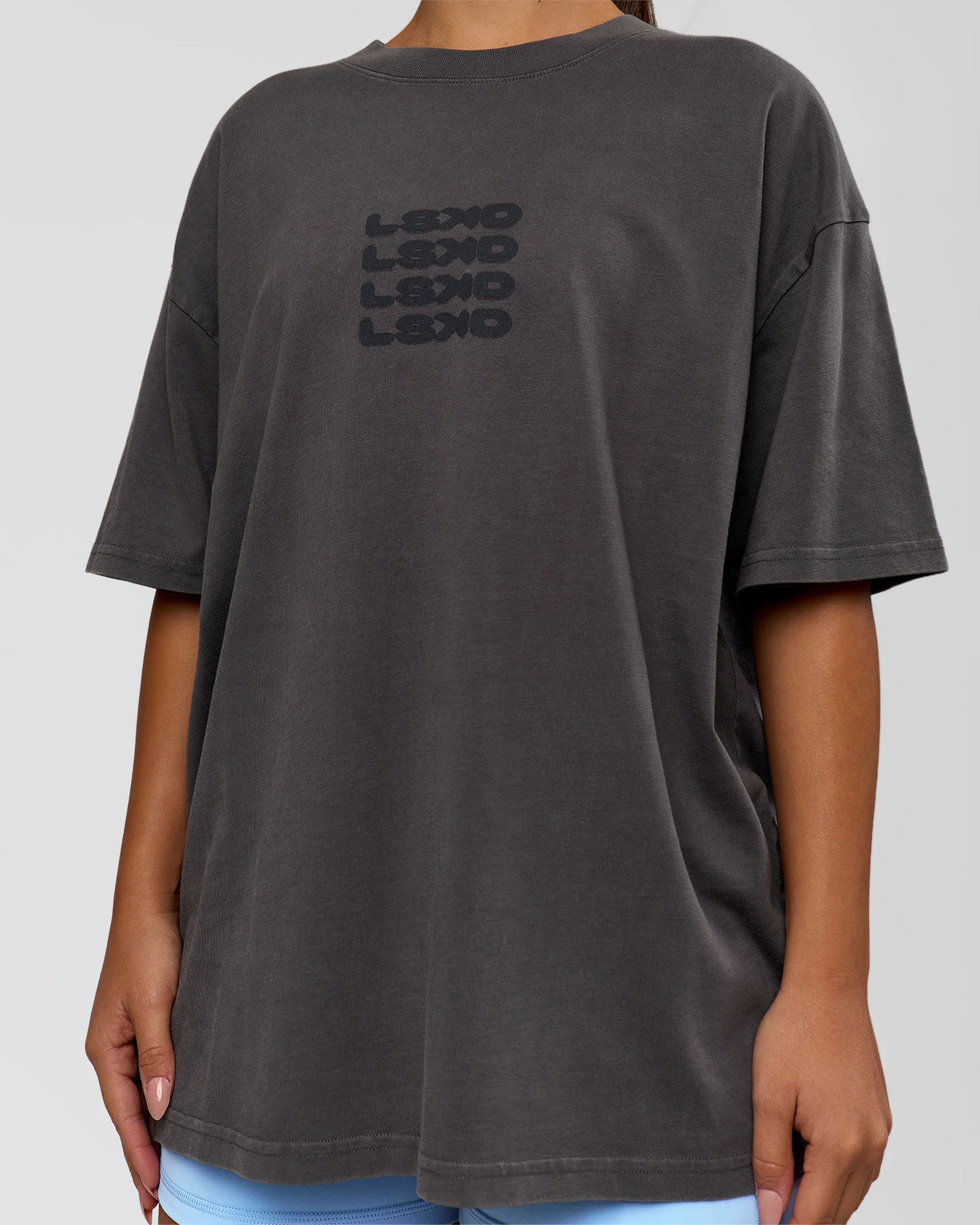 Move Fast Heavyweight Oversized Tee - Dark Storm Washed - Image 9