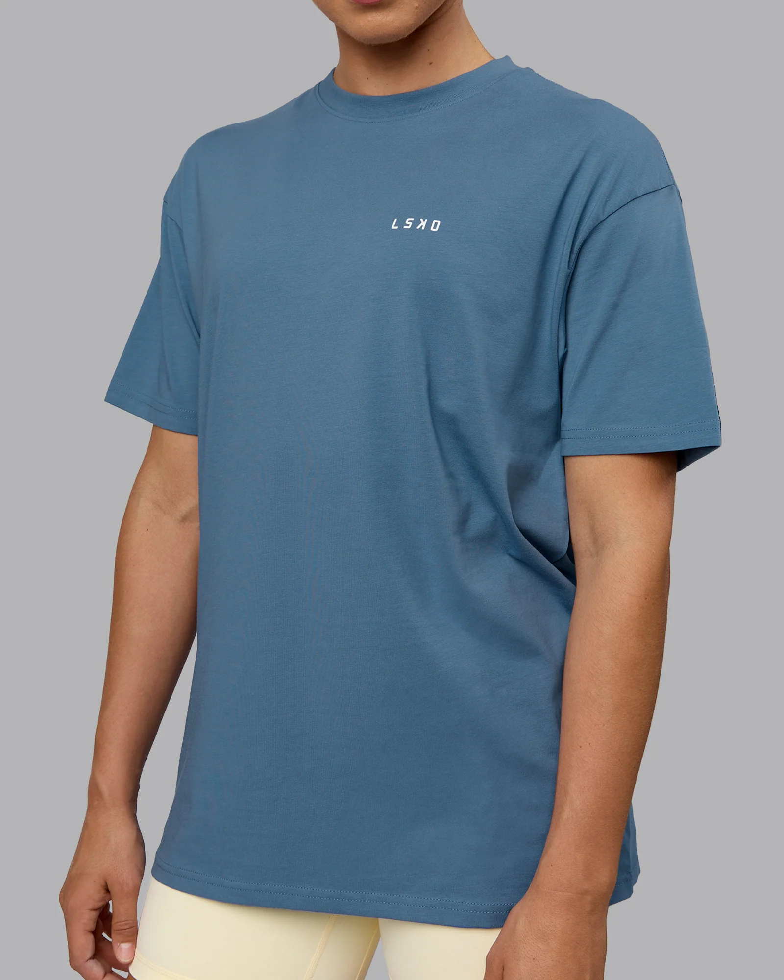 Move Fast Value Series FLXCotton Oversized Tee - Elemental Blue-Off White - Image 8