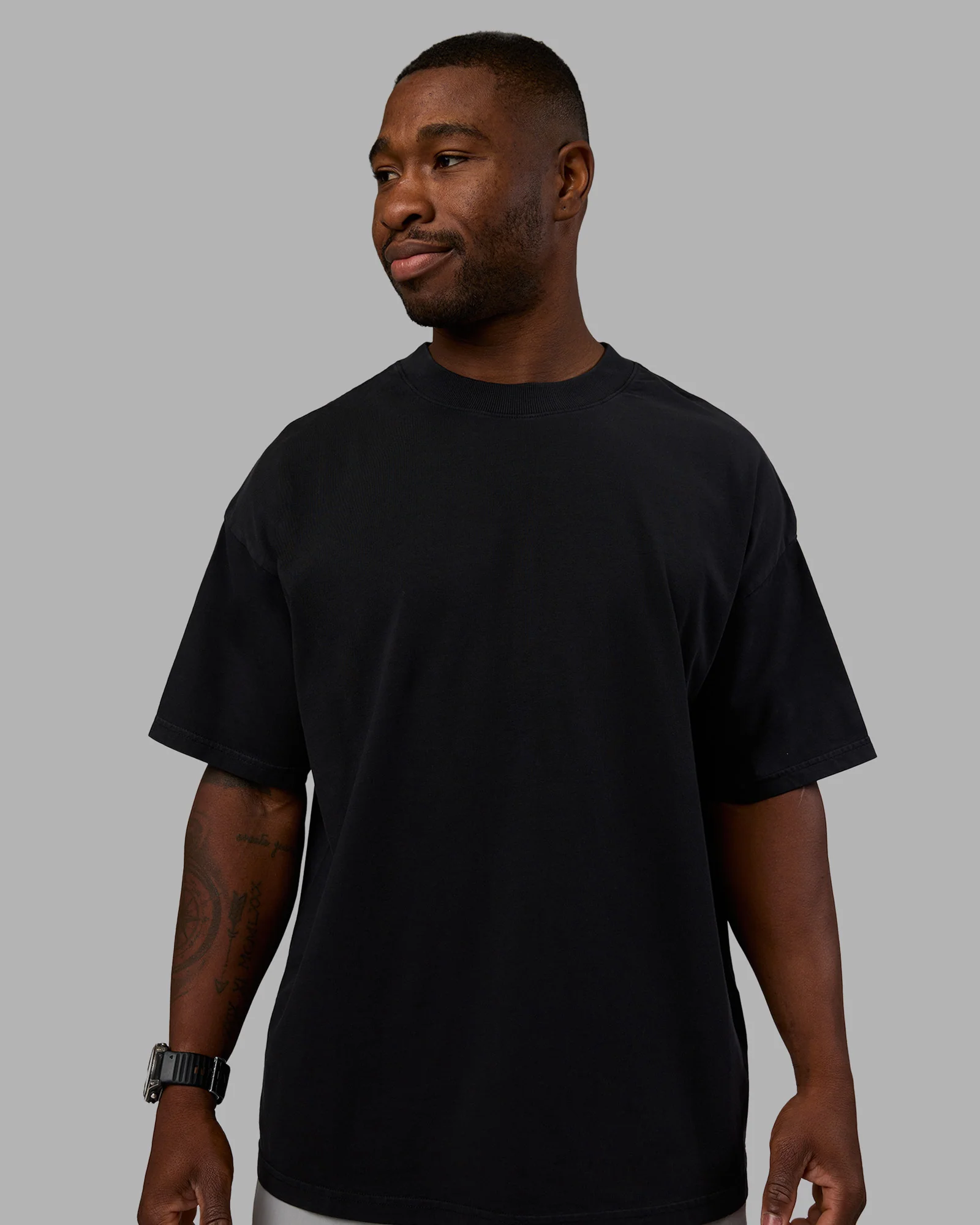 Move Fast Washed Heavyweight Tee Oversize - Black-Island Paradise - Image 3