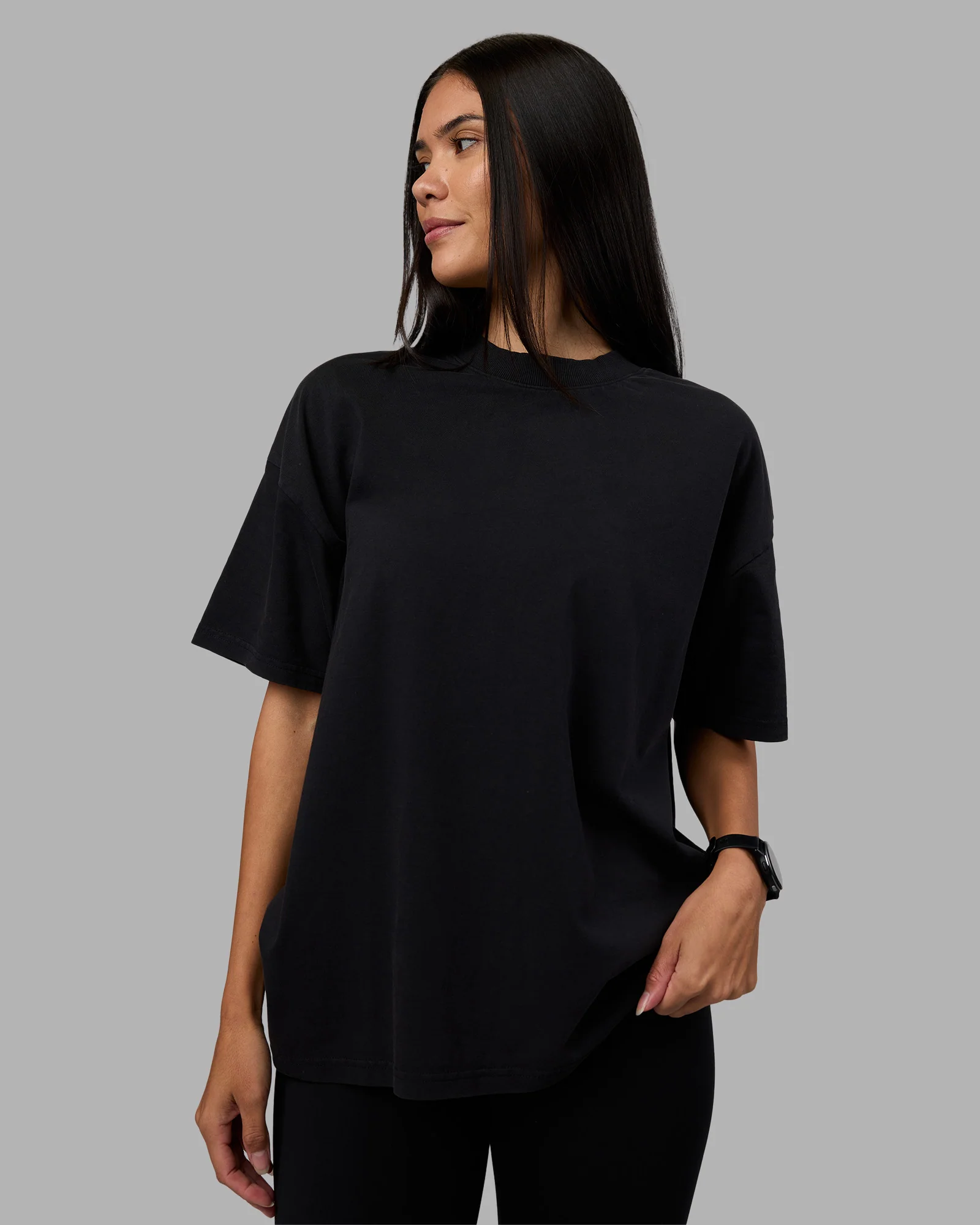 Move Fast Washed Heavyweight Tee Oversize - Black-Island Paradise - Image 5