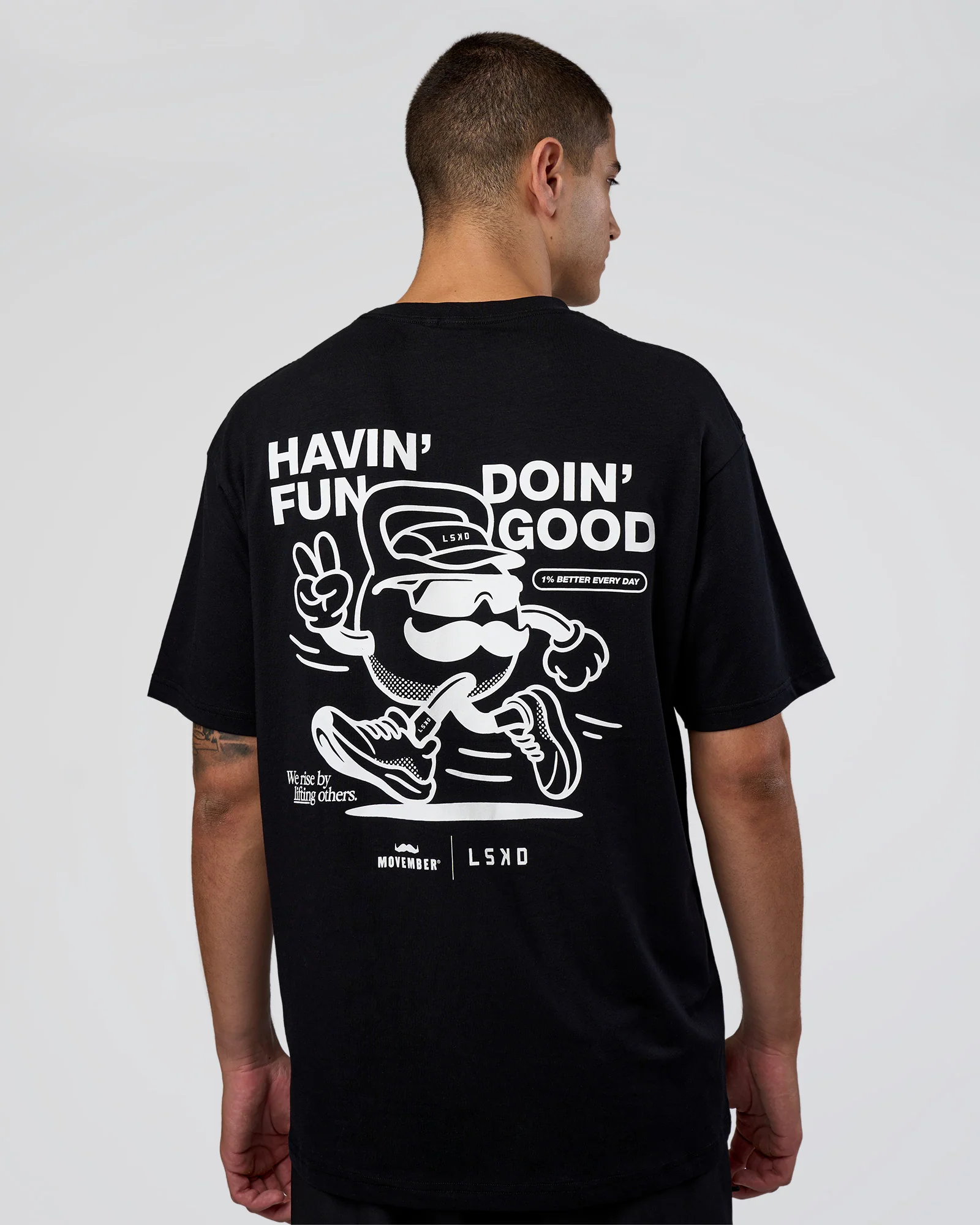 Movember 2025 FLXCotton Oversize Tee - Black - Image 2