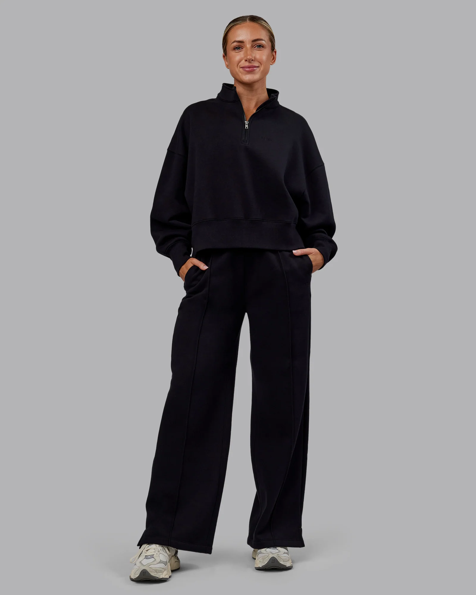 MVP 1/2 Zip Oversized Sweater - Black - Image 2