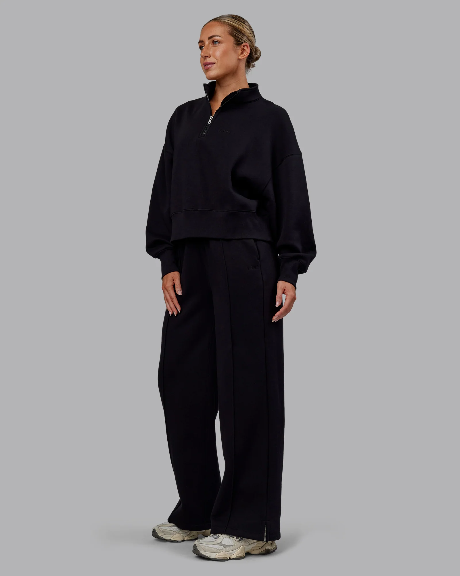 MVP 1/2 Zip Oversized Sweater - Black - Image 5