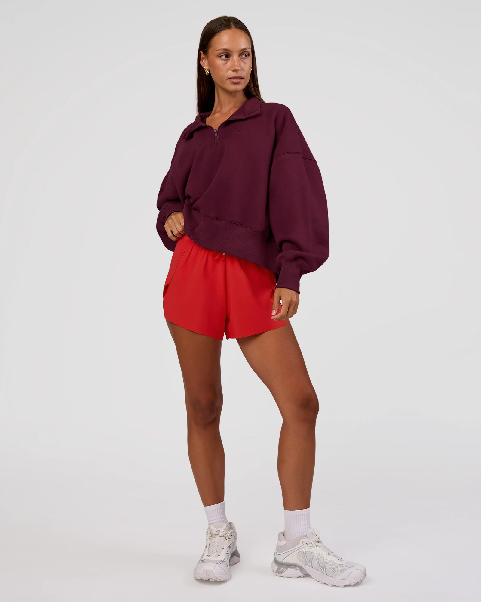 MVP 1/2 Zip Oversized Sweater - Cherry Lacquer - Image 2