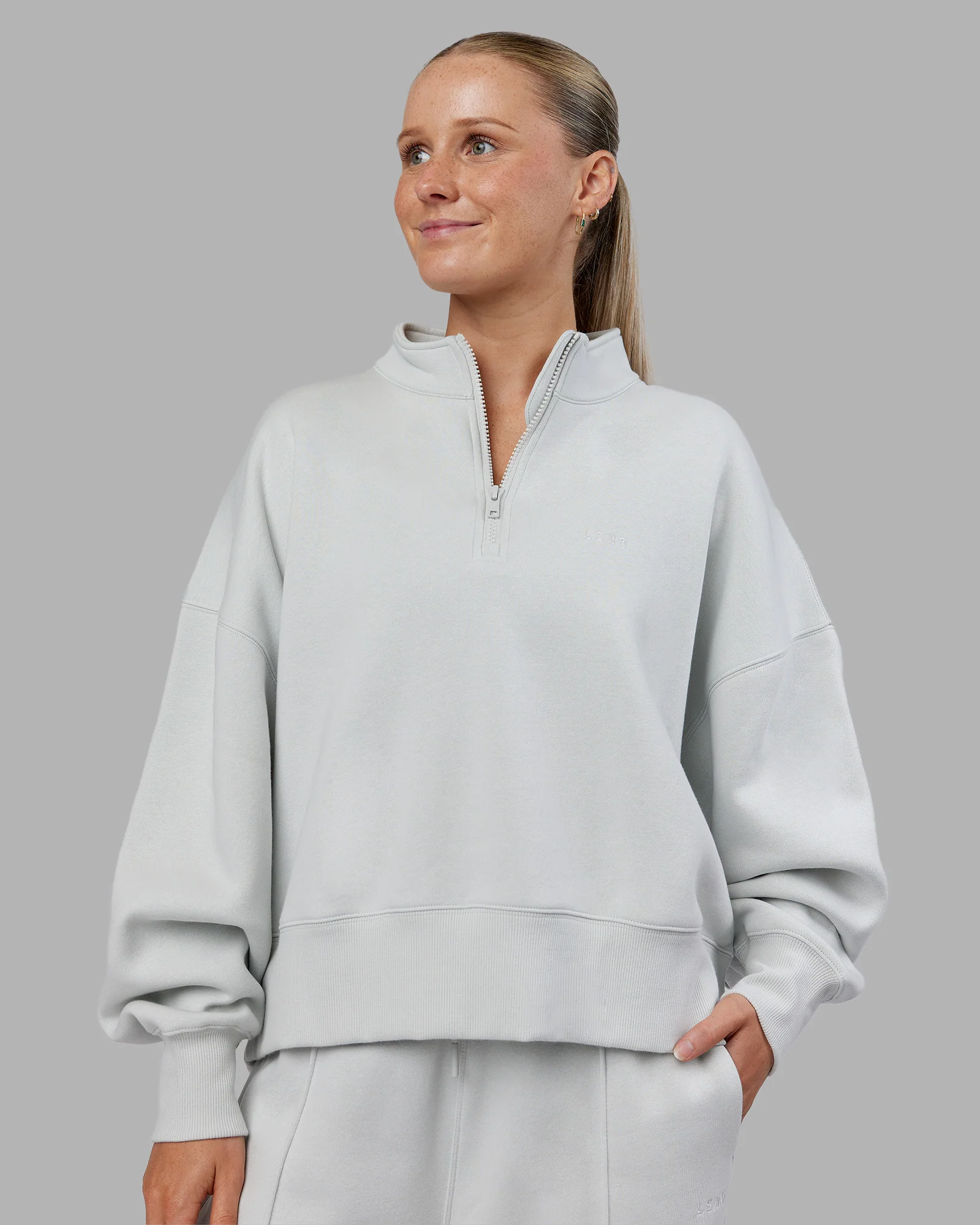 MVP 1/2 Zip Oversized Sweater - Digital Mist - Image 2