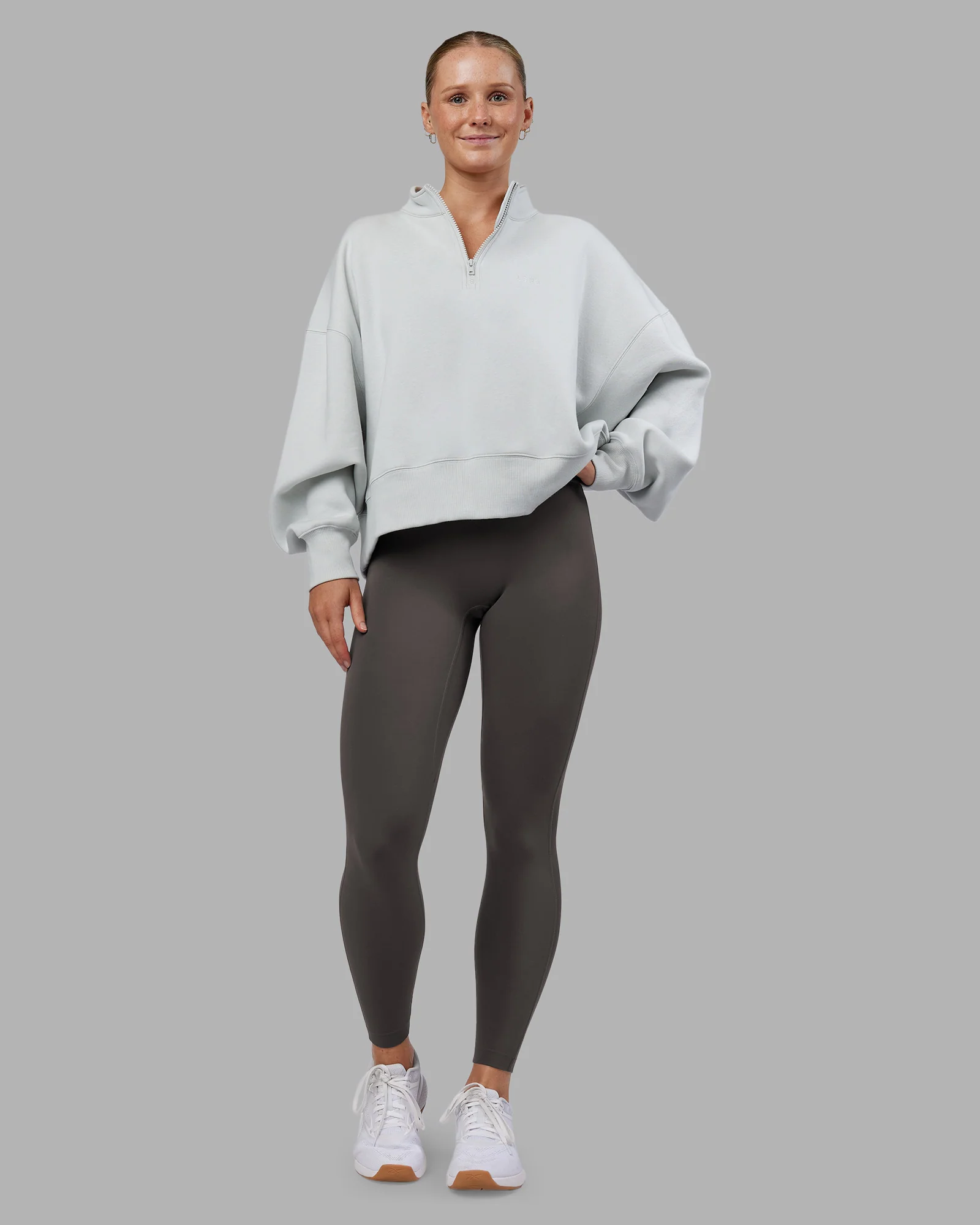 MVP 1/2 Zip Oversized Sweater - Digital Mist - Image 7
