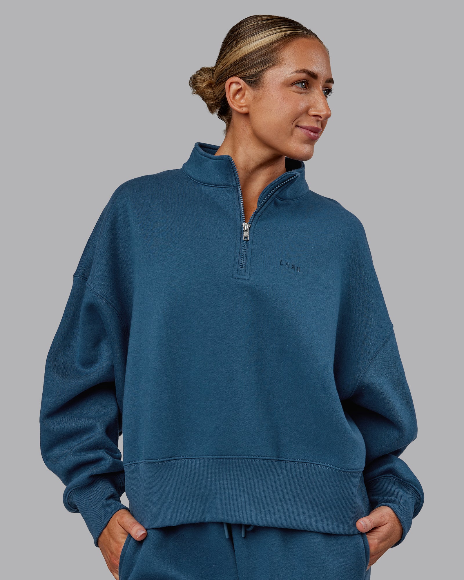 MVP 1/2 Zip Oversized Sweater - Indigo - Image 2