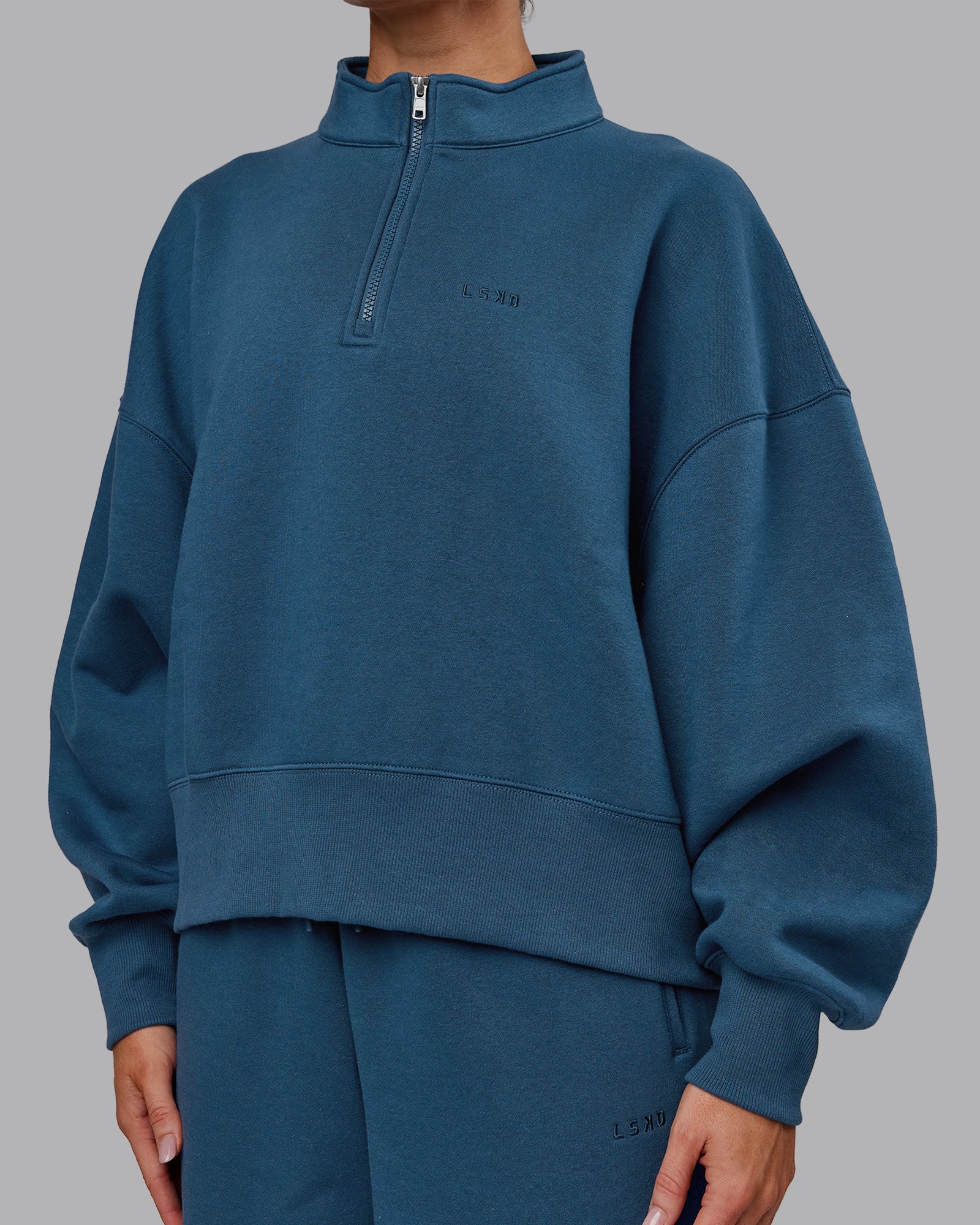 MVP 1/2 Zip Oversized Sweater - Indigo - Image 3