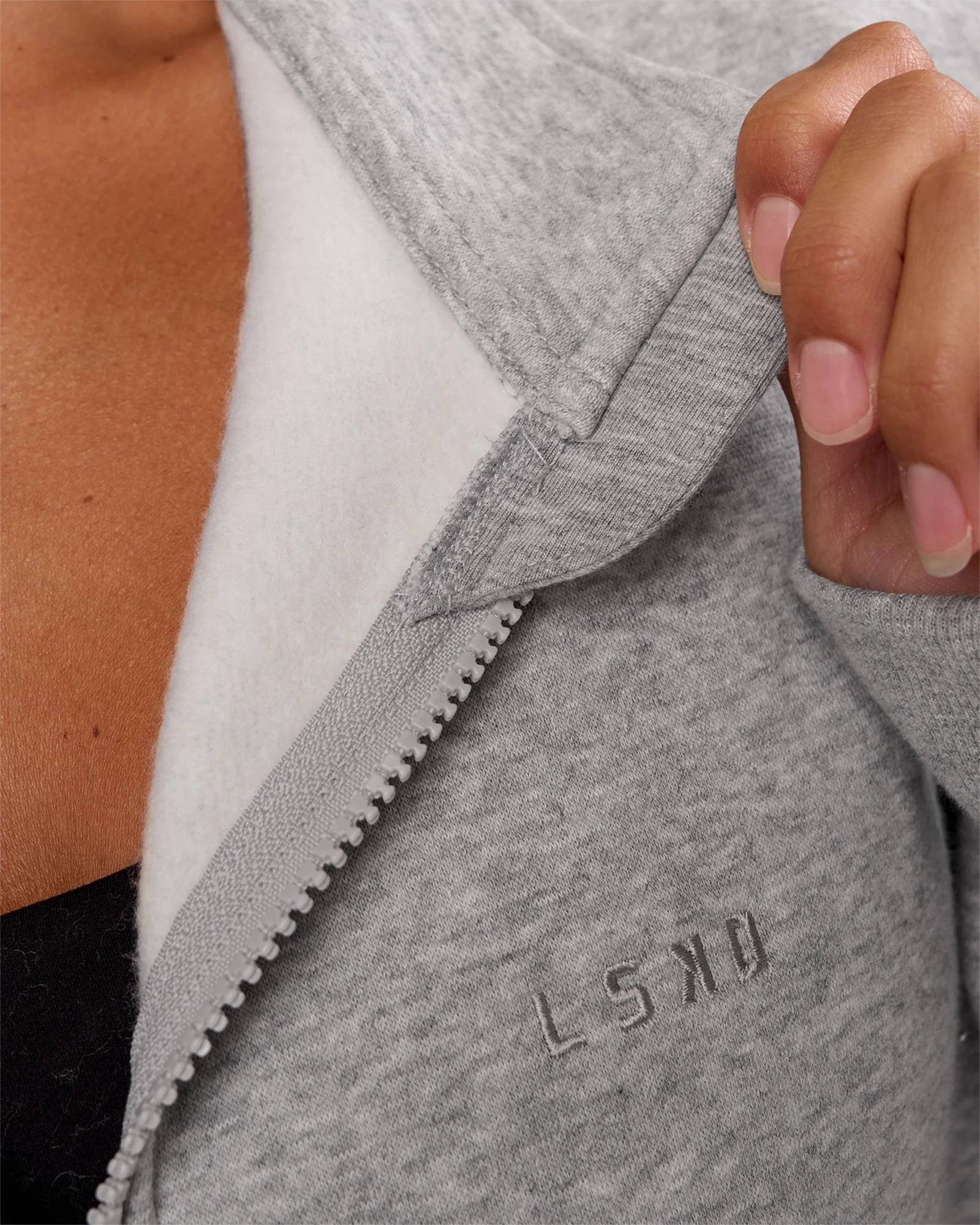 MVP 1/2 Zip Oversized Sweater - Light Grey Marl - Image 5
