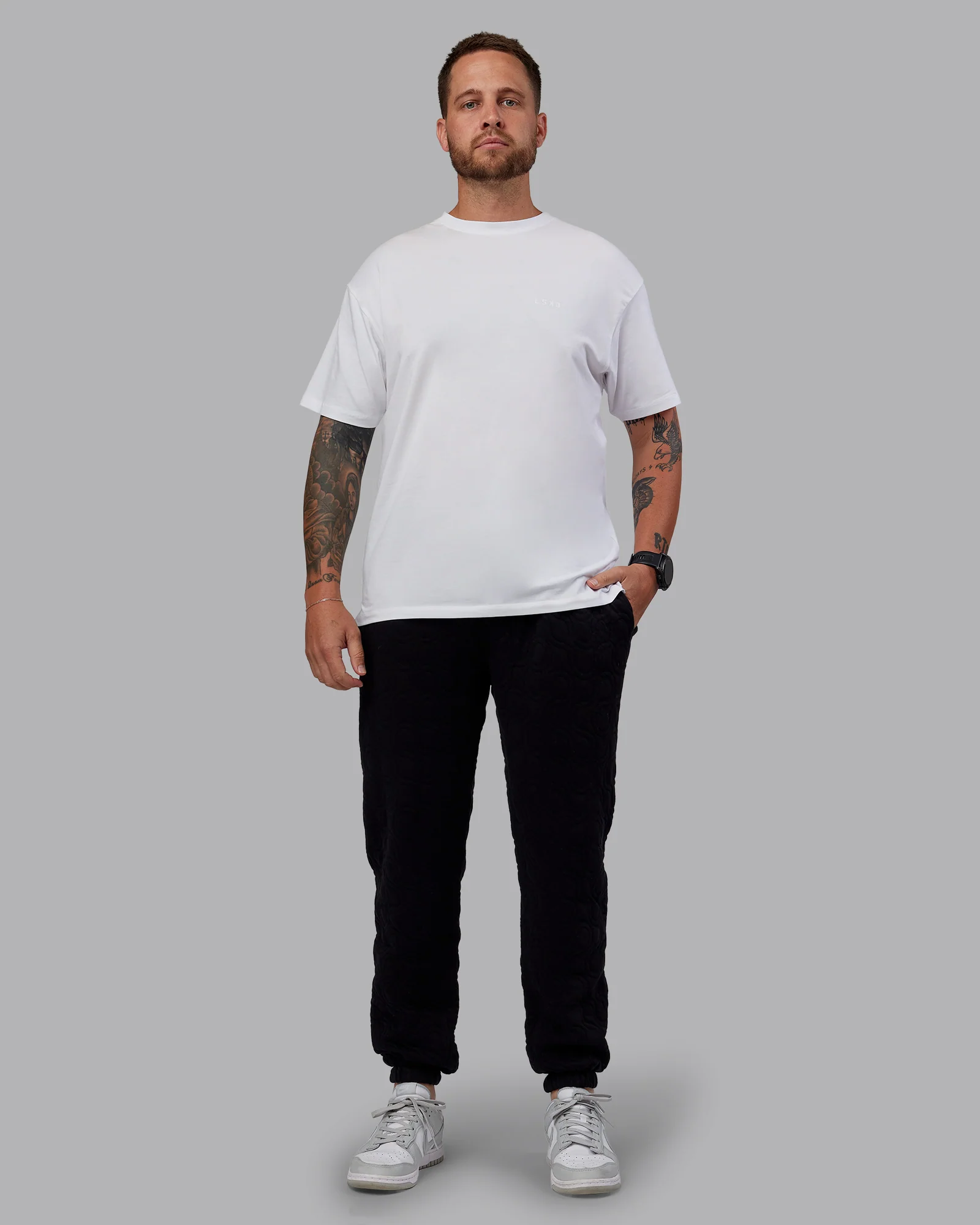MVP Quilted Track Pant - Black-Geometric - Image 14