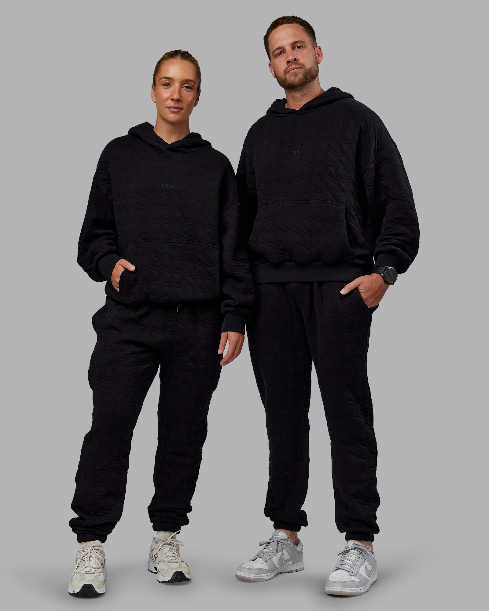 MVP Quilted Track Pant - Black-Geometric - Image 2