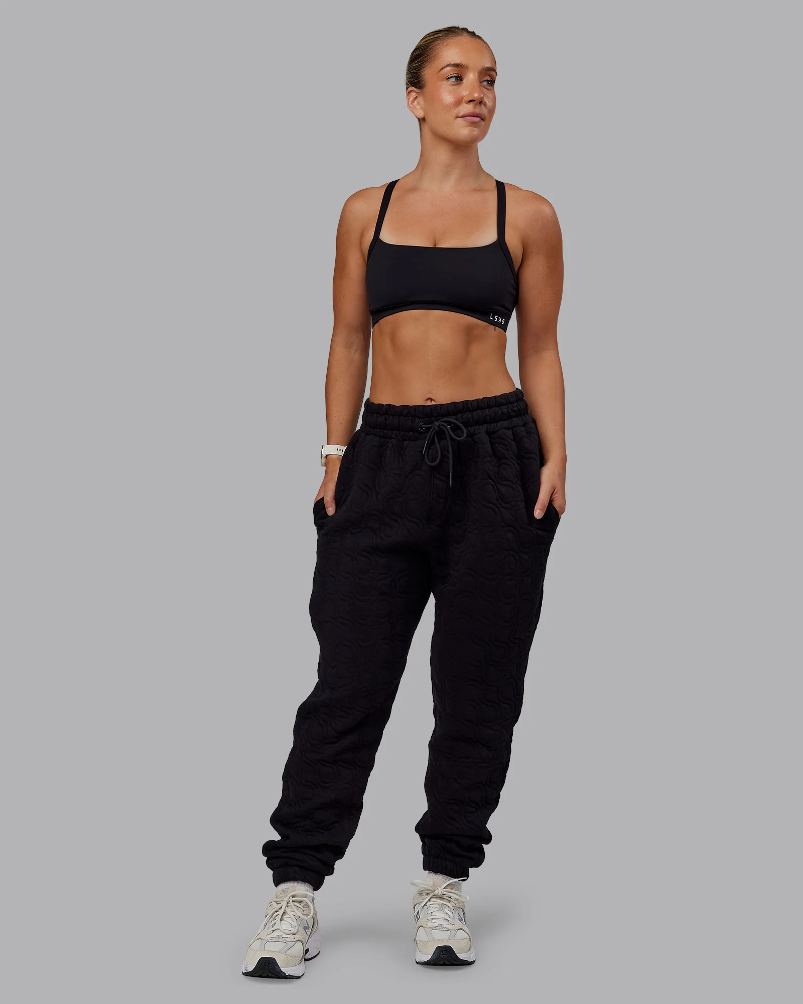 MVP Quilted Track Pant - Black-Geometric - Image 5