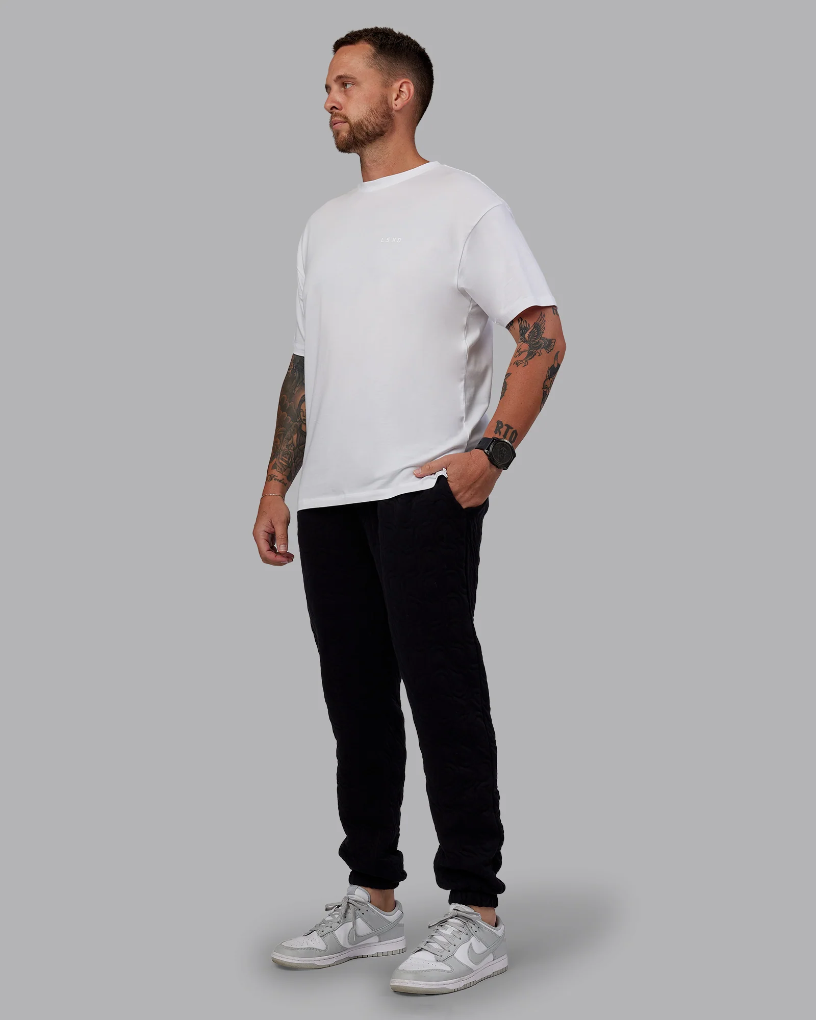 MVP Quilted Track Pant - Black-Geometric - Image 7