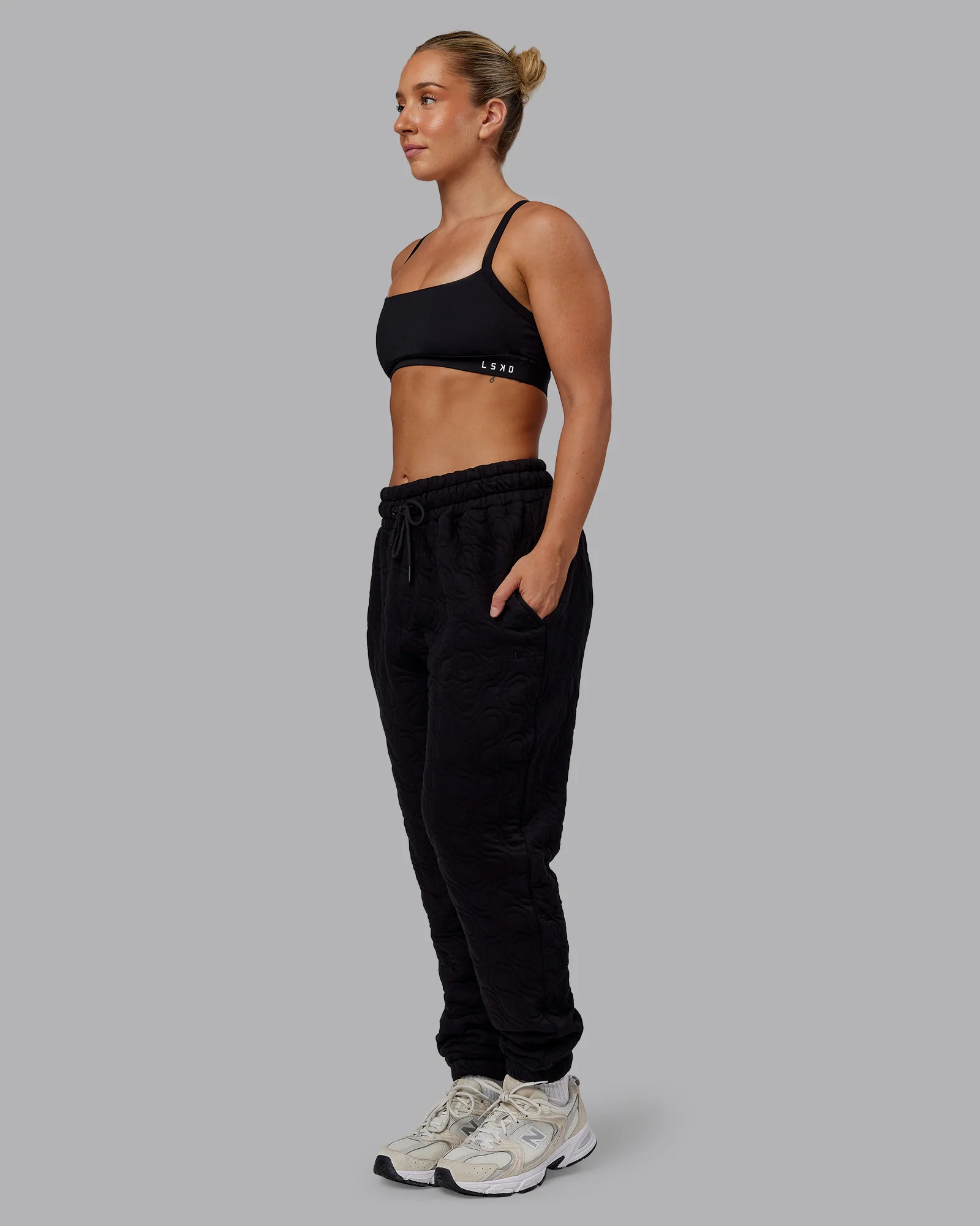 MVP Quilted Track Pant - Black-Geometric - Image 8