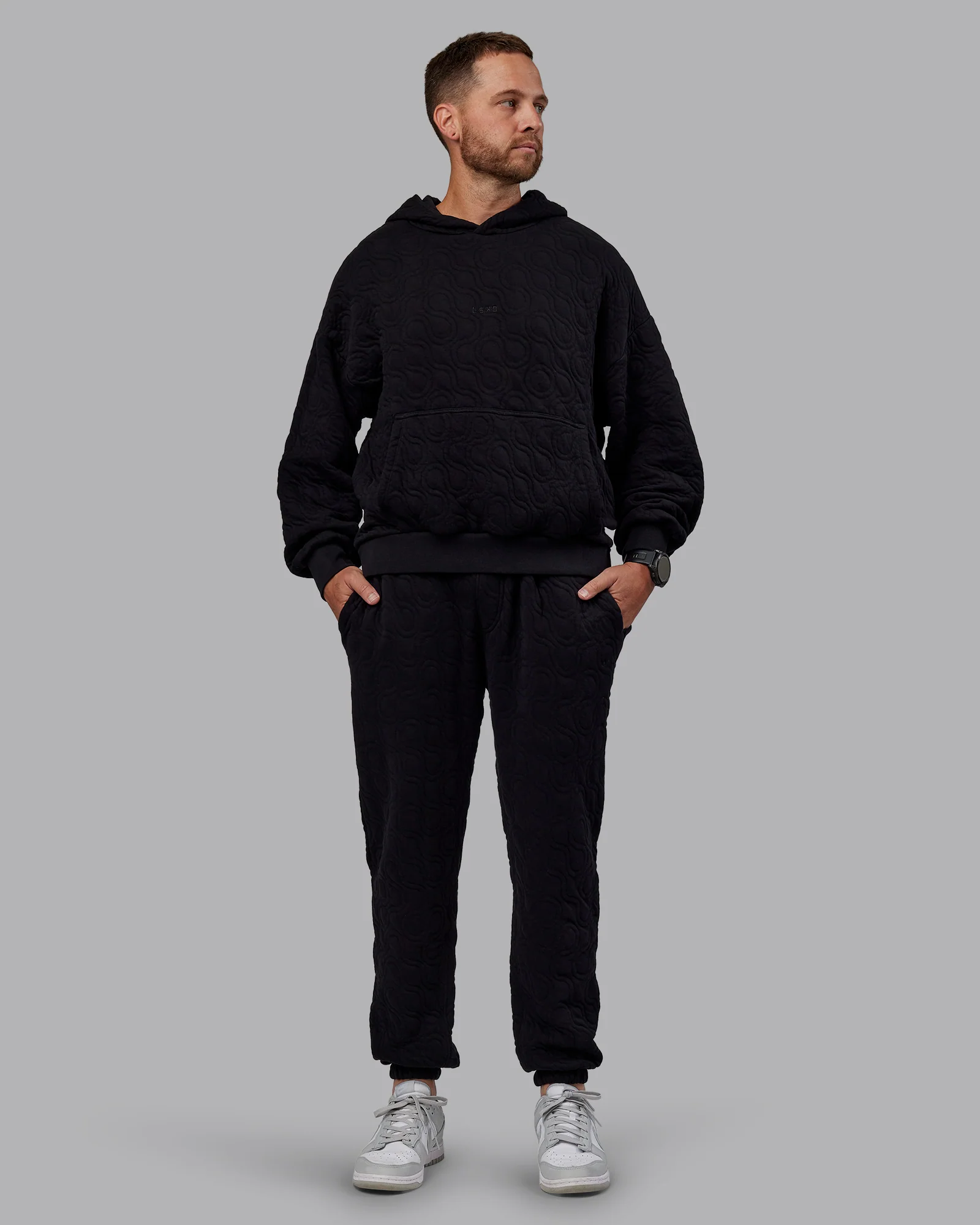 MVP Quilted Track Pant - Black-Geometric - Image 9