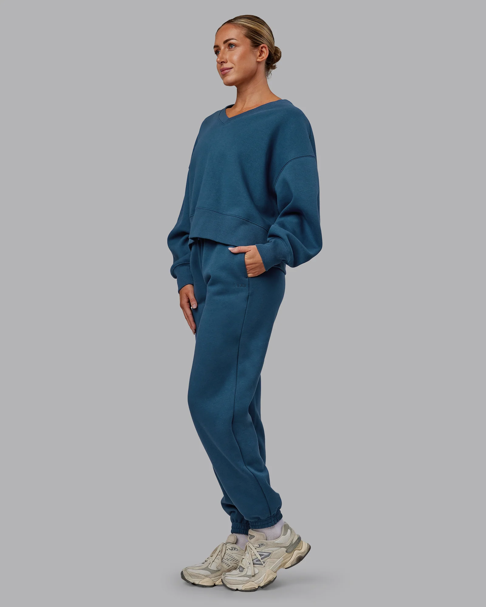 MVP V Neck Oversized Sweater - Indigo - Image 2