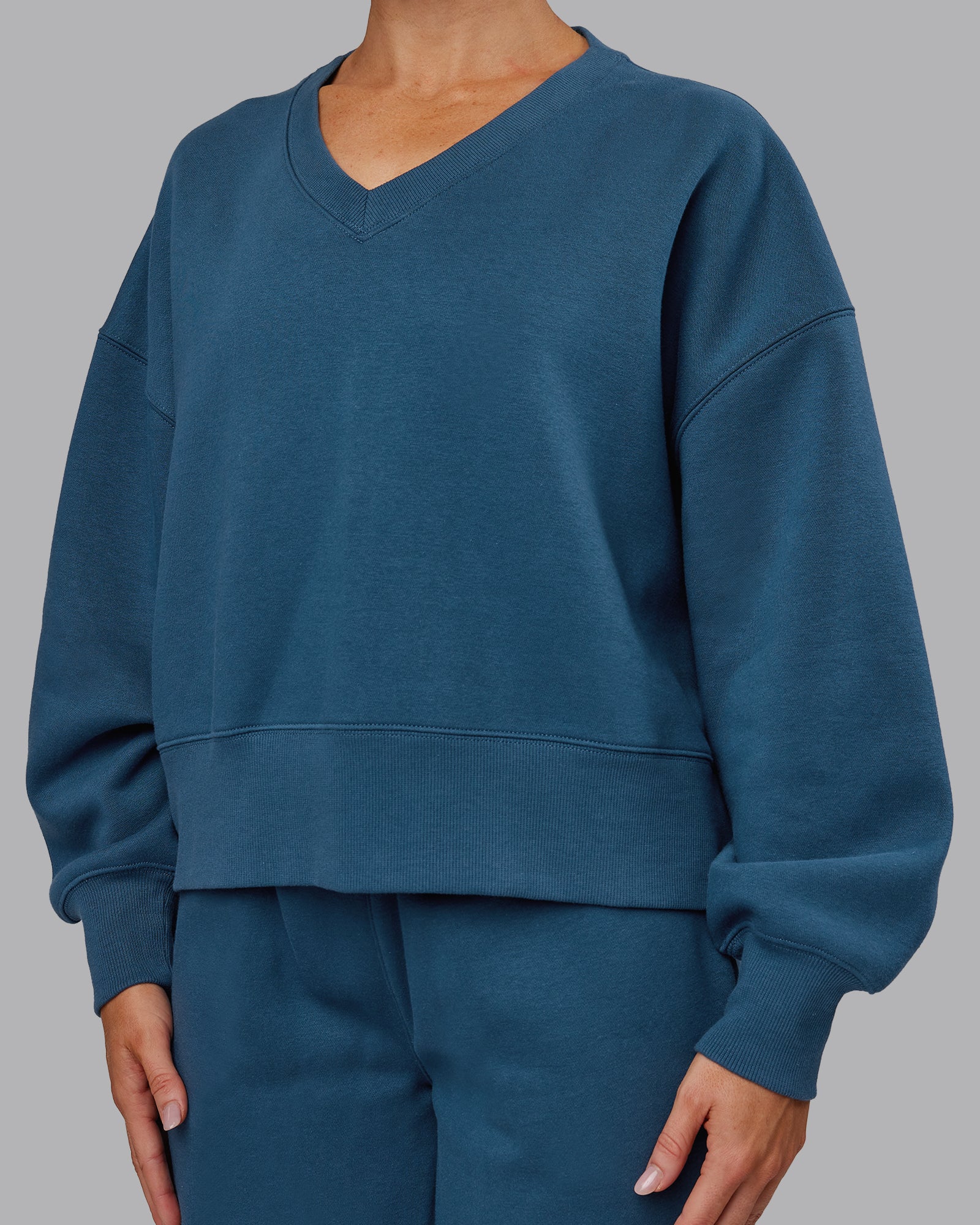 MVP V Neck Oversized Sweater - Indigo - Image 5