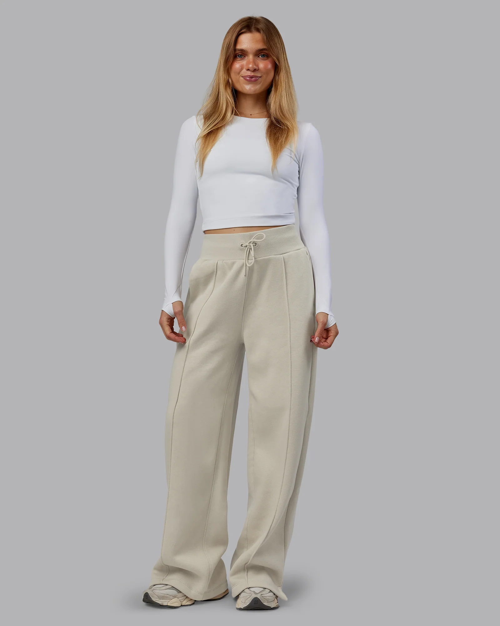 MVP Wide Leg Track Pant - Shale Beige - Image 5