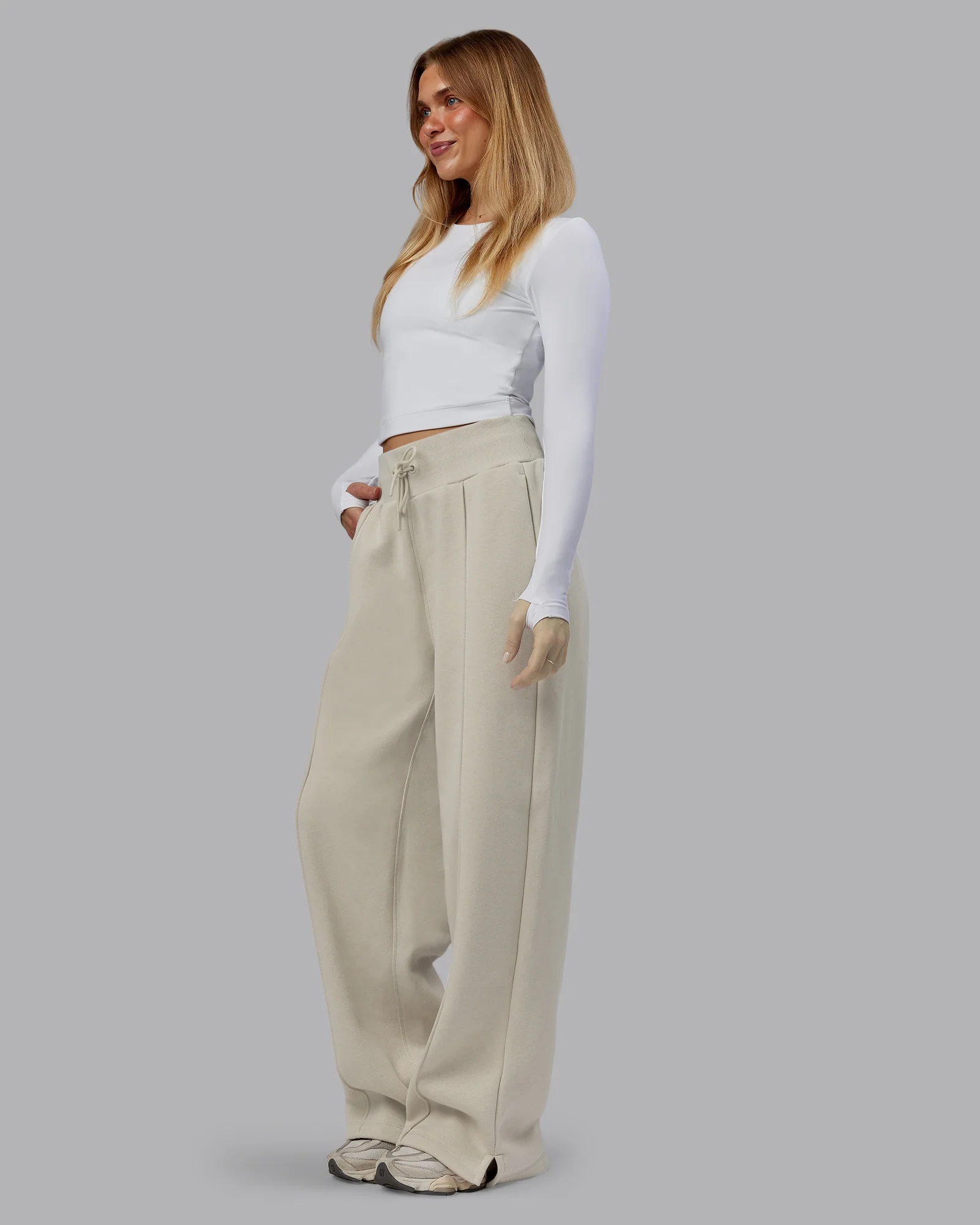 MVP Wide Leg Track Pant - Shale Beige - Image 7