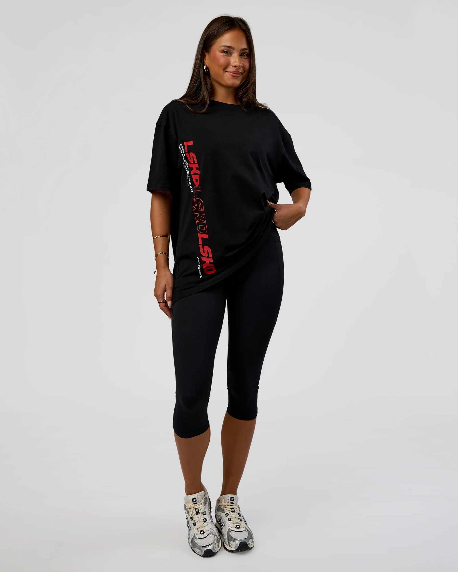 Nothing Is Impossible FLXCotton Oversized Tee - Black-Flame - Image 8