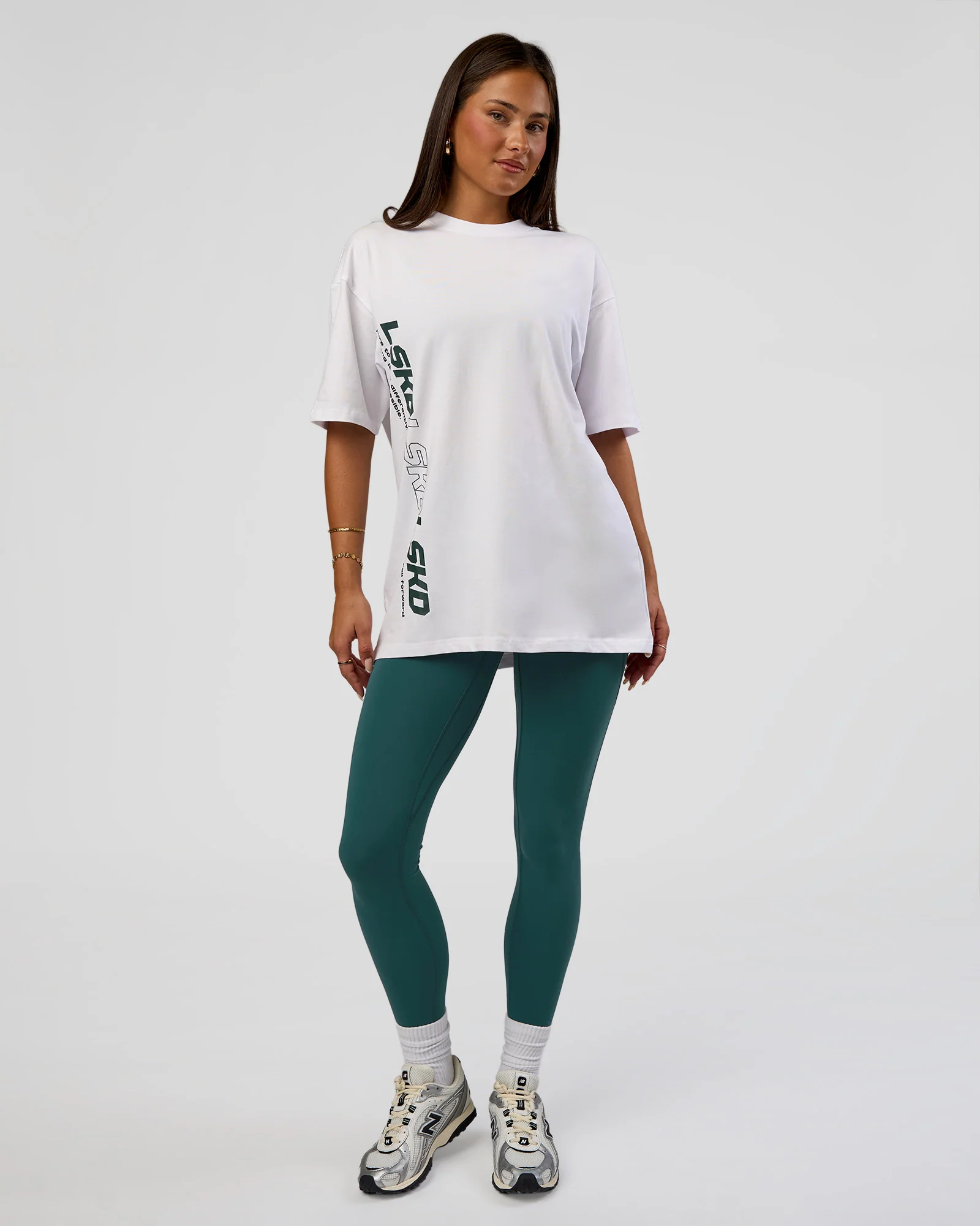 Nothing Is Impossible FLXCotton Oversized Tee - White-Vital Green - Image 13