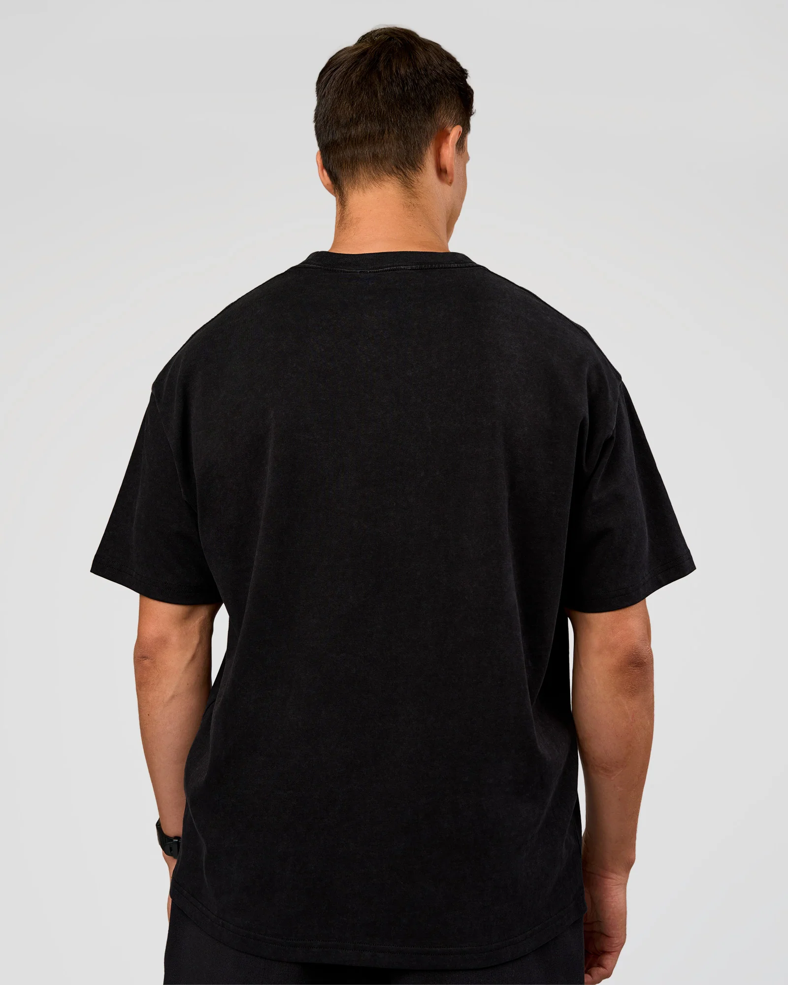 Offset Heavyweight Unisex Oversized Tee - Black Washed-Castlerock - Image 3