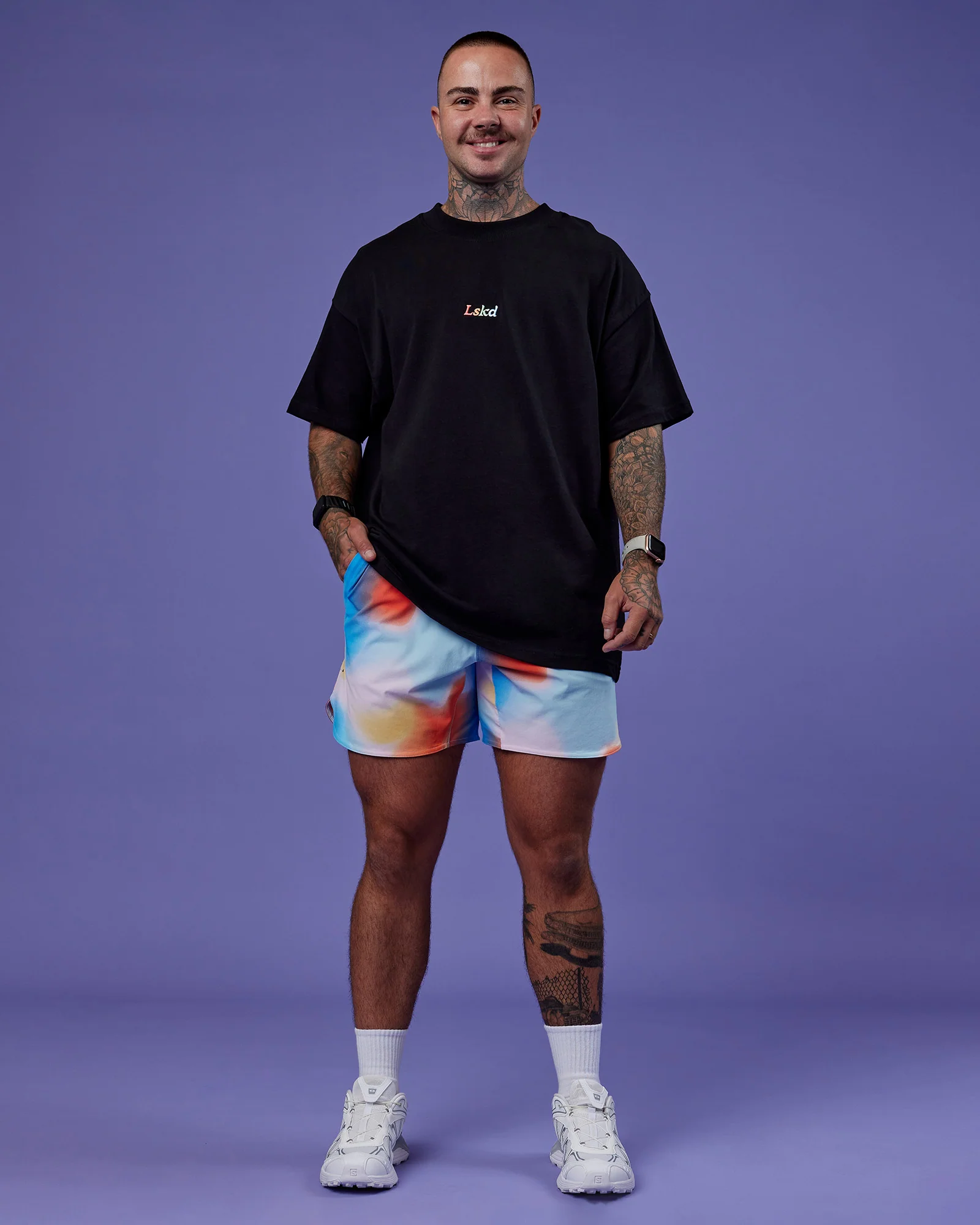 Our Journey Heavyweight Oversized Tee - Black-Rainbow - Image 10