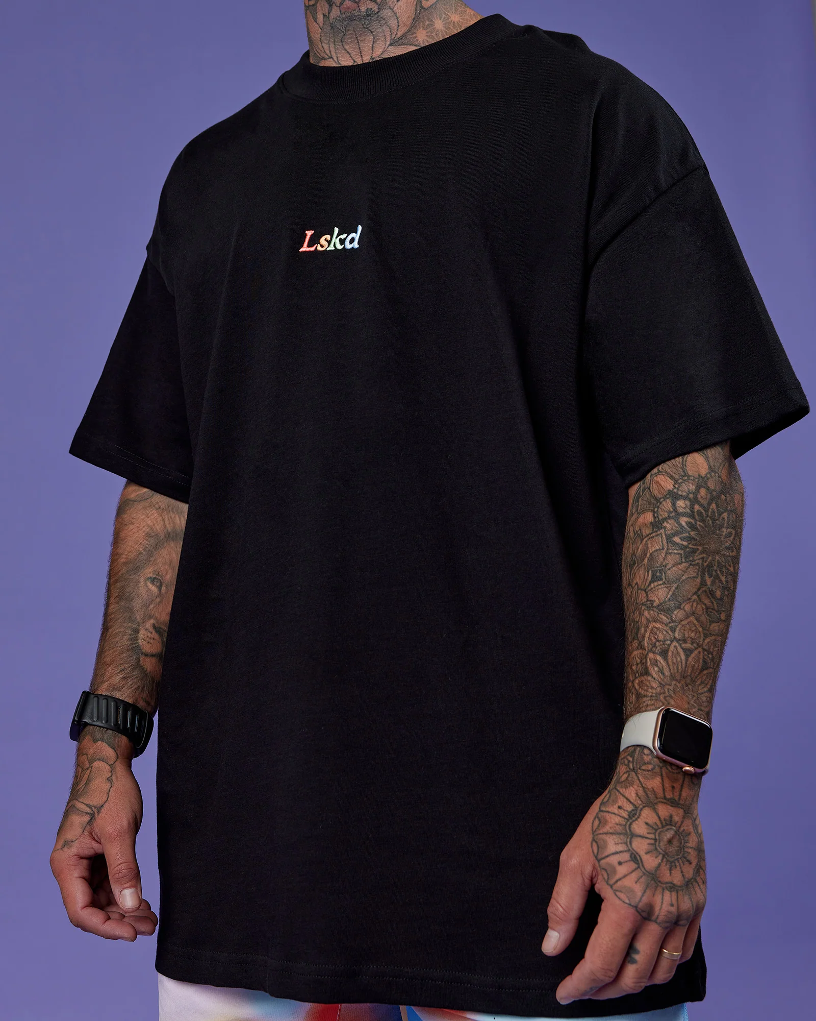Our Journey Heavyweight Oversized Tee - Black-Rainbow - Image 11