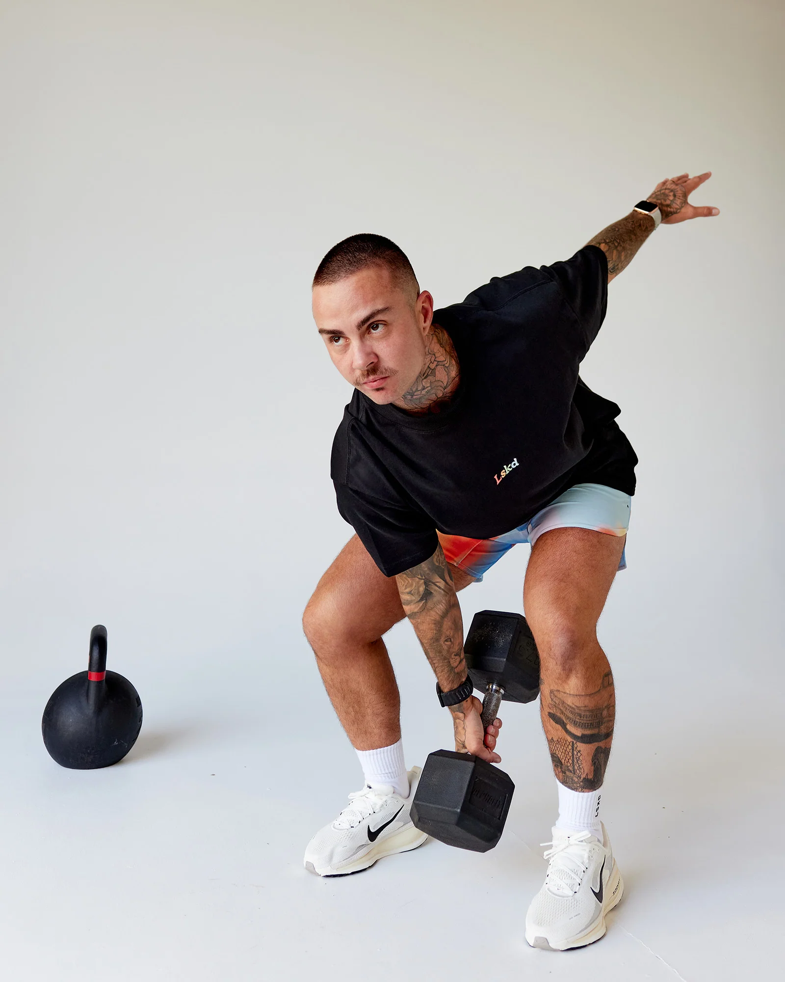 Our Journey Heavyweight Oversized Tee - Black-Rainbow - Image 4