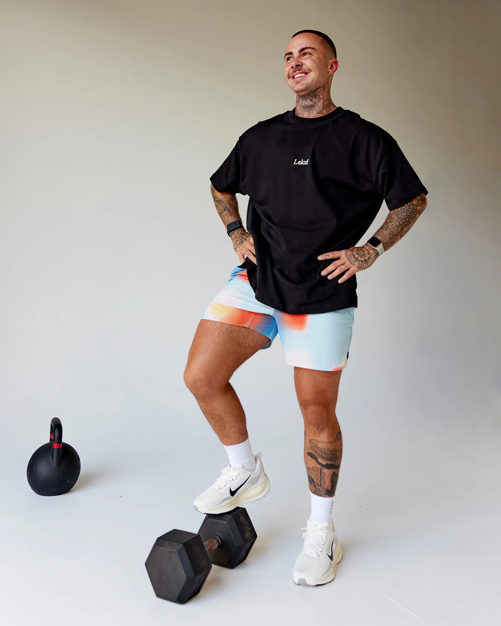 Our Journey Heavyweight Oversized Tee - Black-Rainbow - Image 5