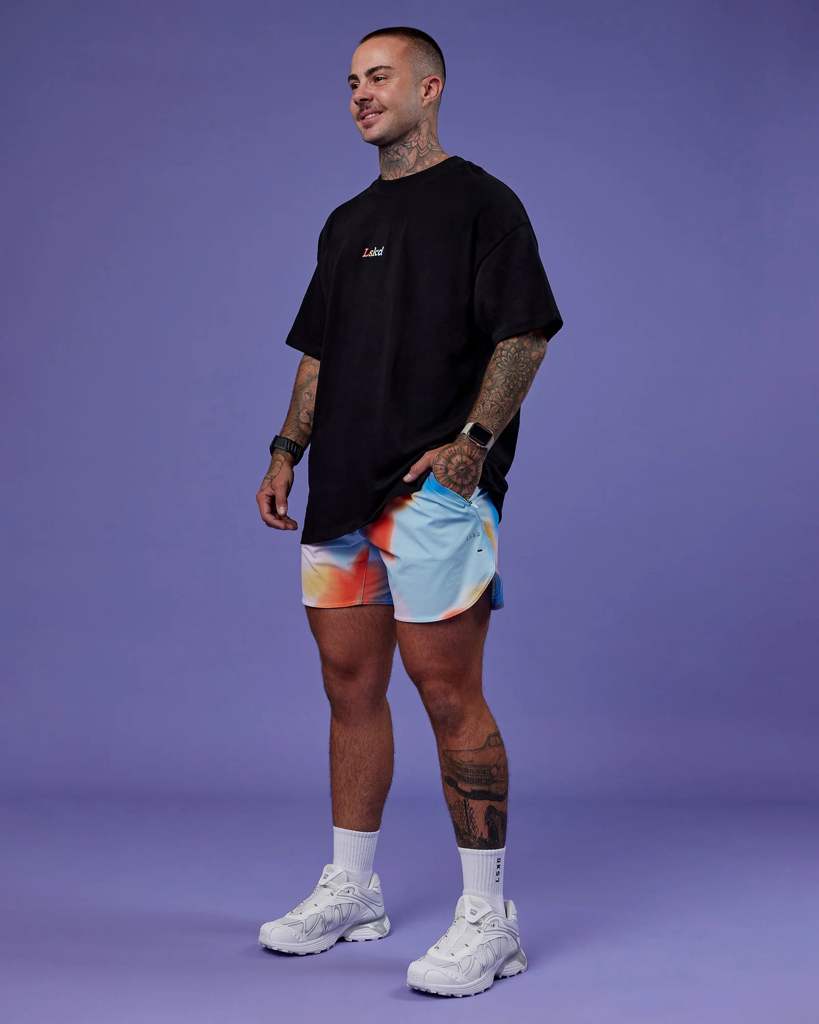 Our Journey Heavyweight Oversized Tee - Black-Rainbow - Image 7