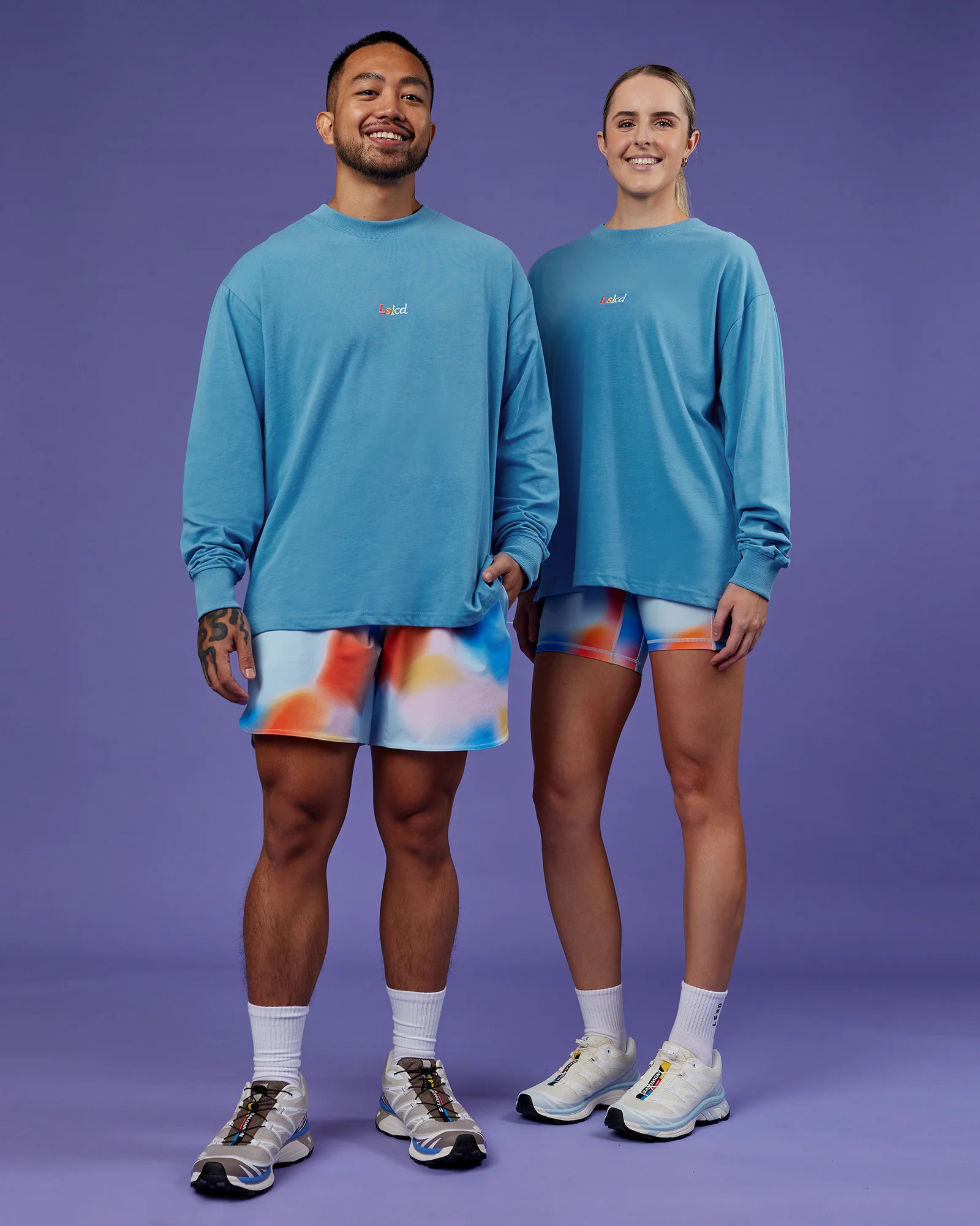Our Journey Oversize Heavyweight FLXCotton Long Sleeve Tee - Azure Blue - Image 2