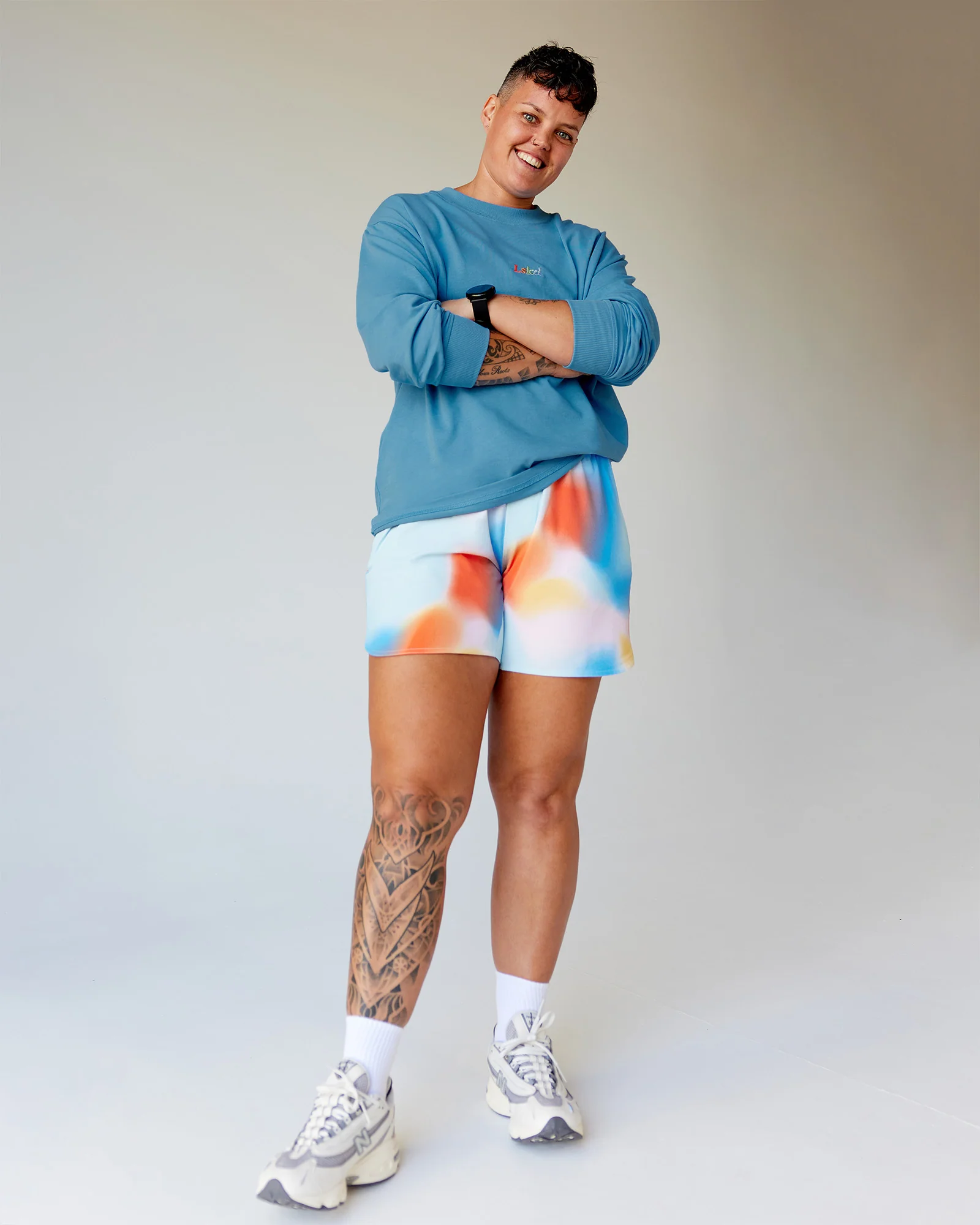Our Journey Oversize Heavyweight FLXCotton Long Sleeve Tee - Azure Blue - Image 4