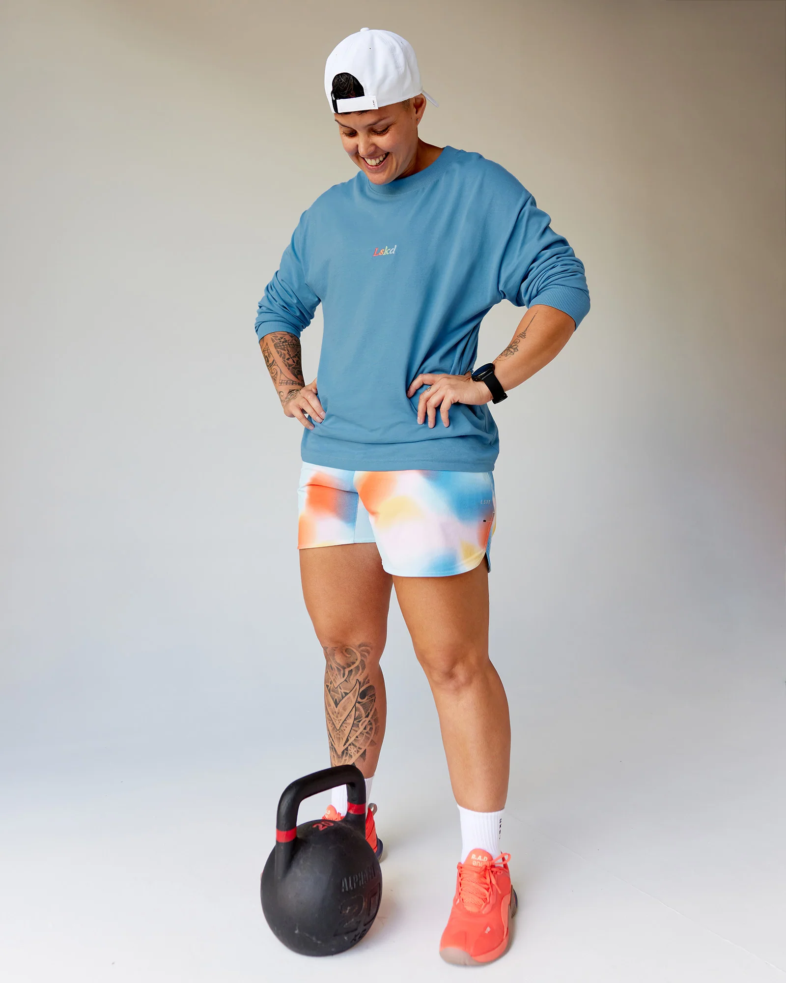 Our Journey Oversize Heavyweight FLXCotton Long Sleeve Tee - Azure Blue - Image 5