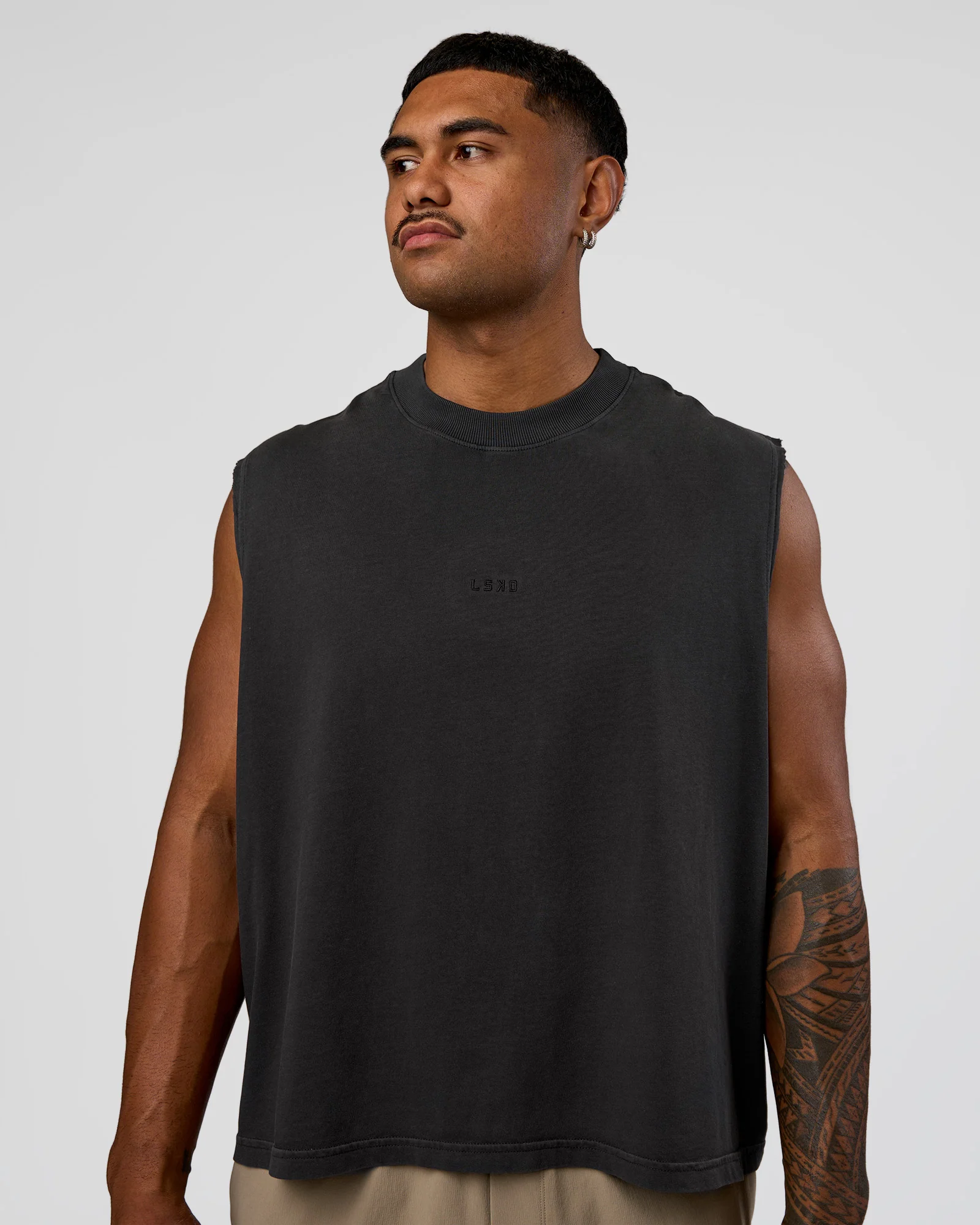 Oversized Heavyweight Boxed Tank - Washed Black - Image 3