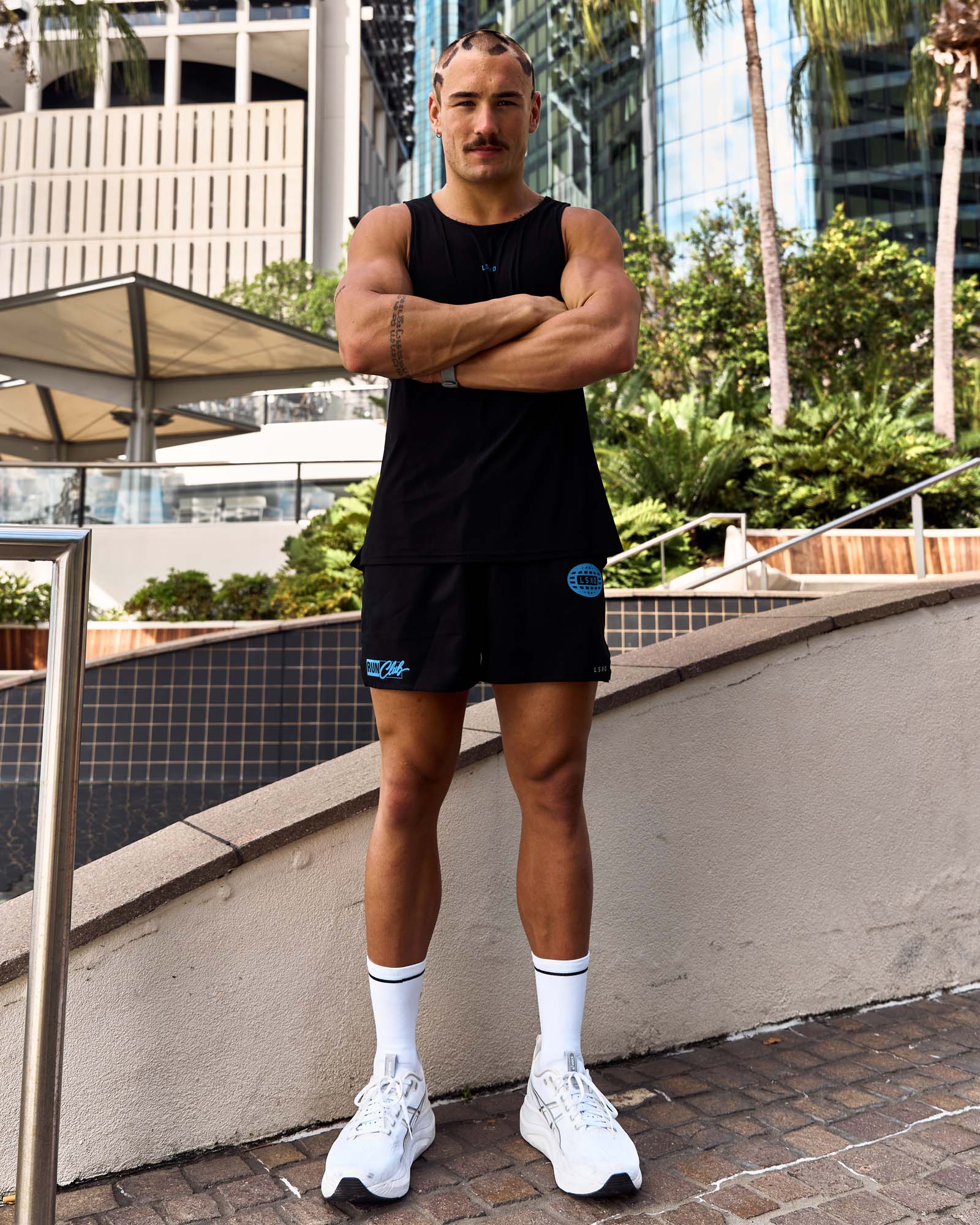 Pace 5" Lined Running Short - Black-Palace Blue - Image 4