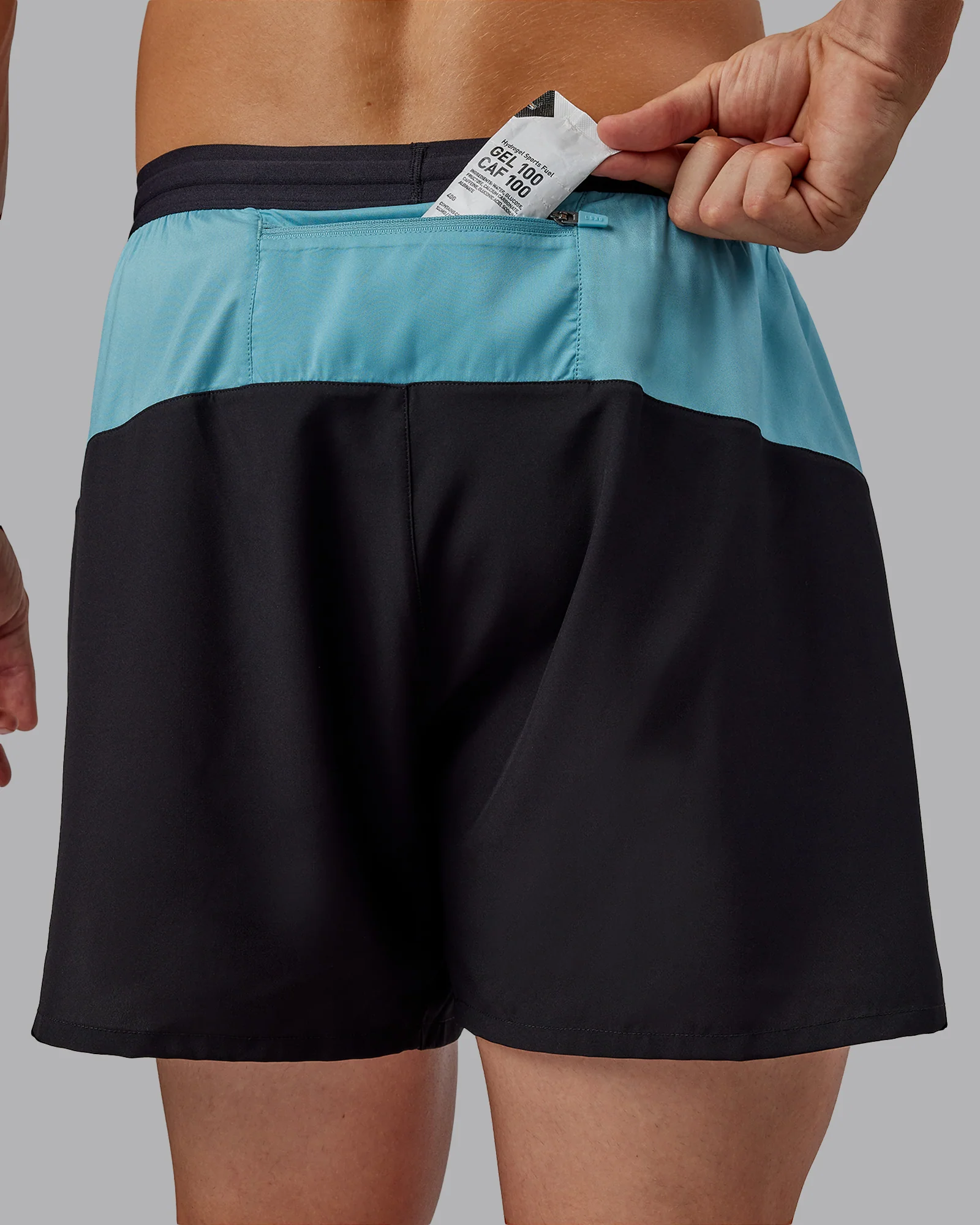 Pace 5" Lined Running Short - Black-Retro Blue - Image 3