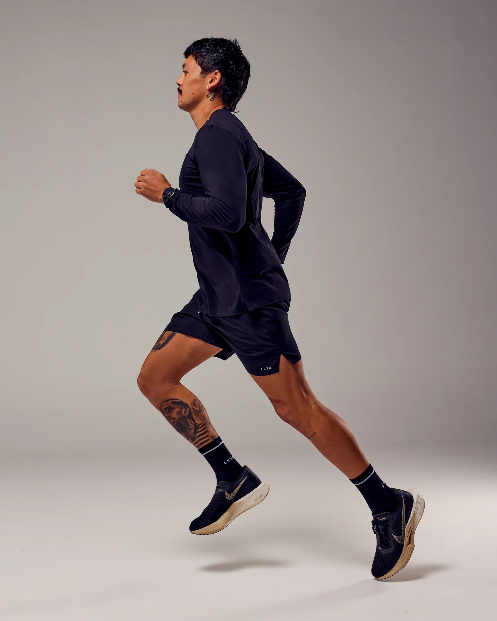 Pace 5" Lined Running Short - Black-Retro Blue - Image 4