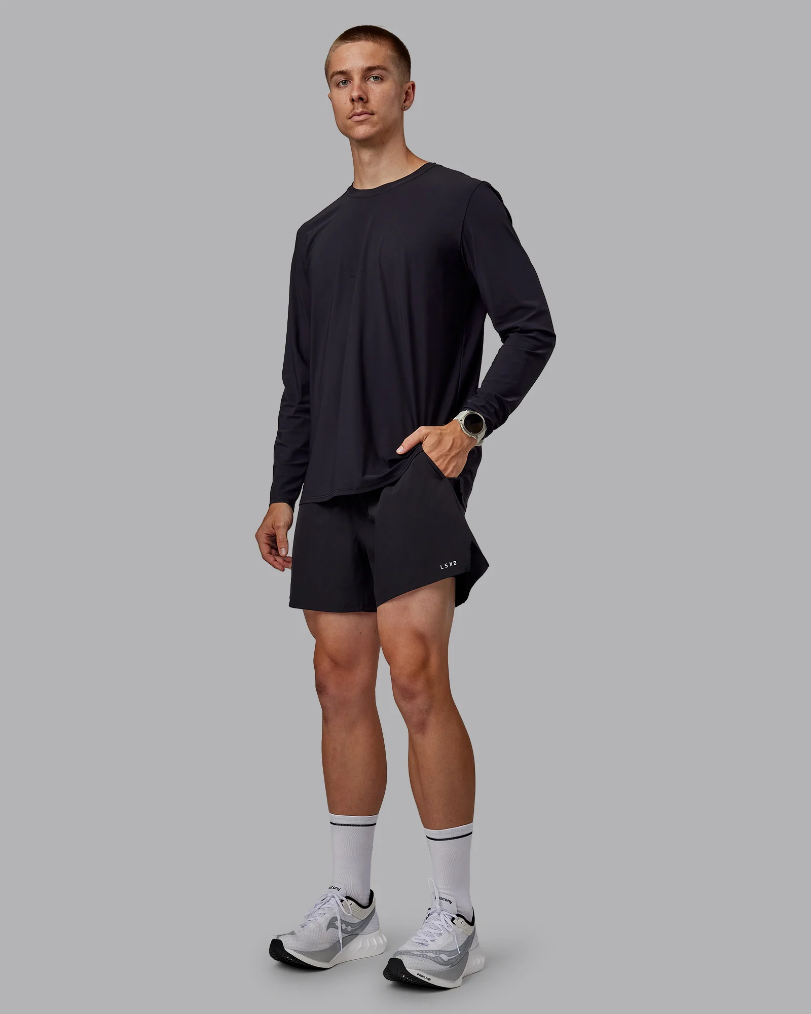 Pace 5" Lined Running Short - Black-Retro Blue - Image 5