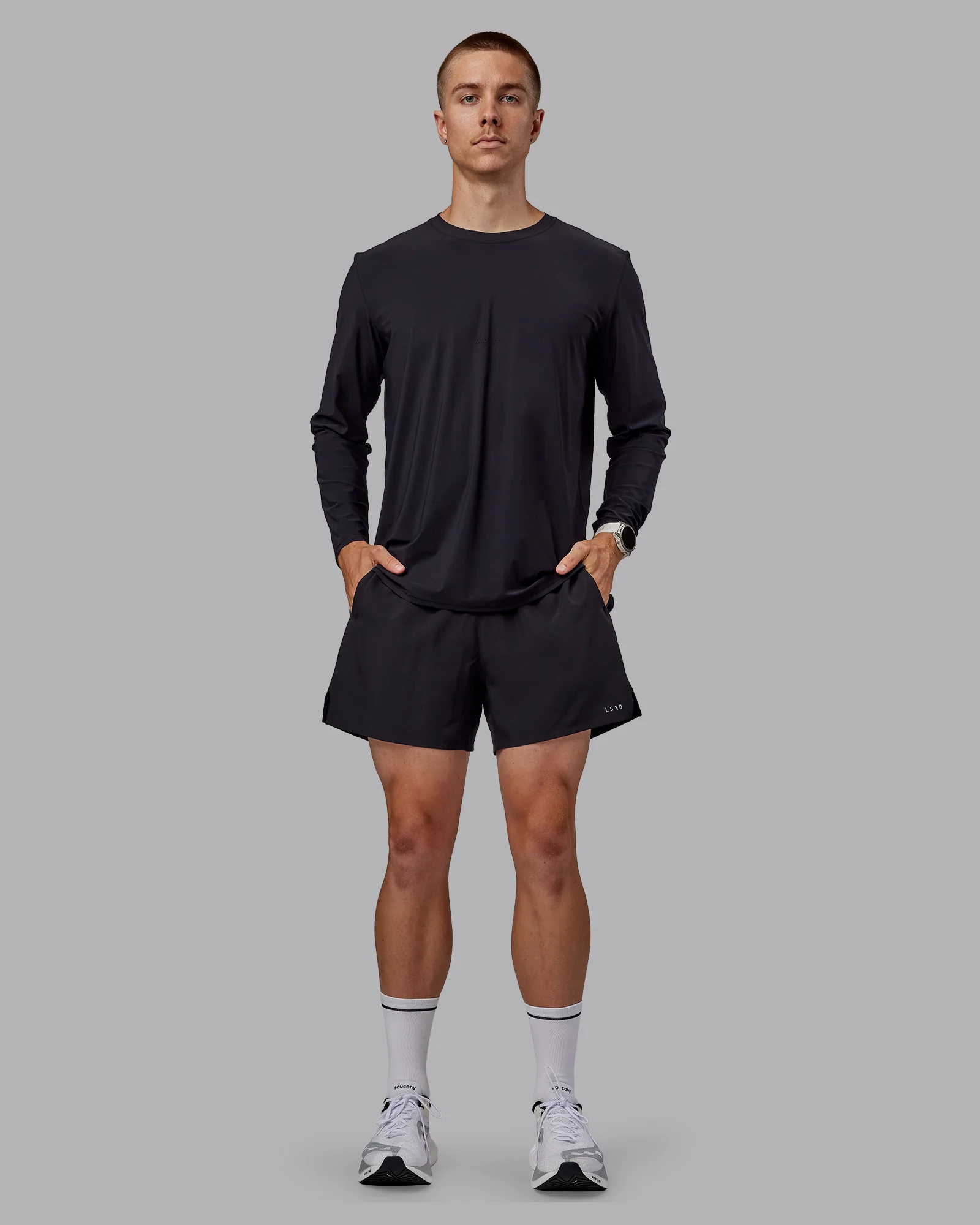 Pace 5" Lined Running Short - Black-Retro Blue - Image 7