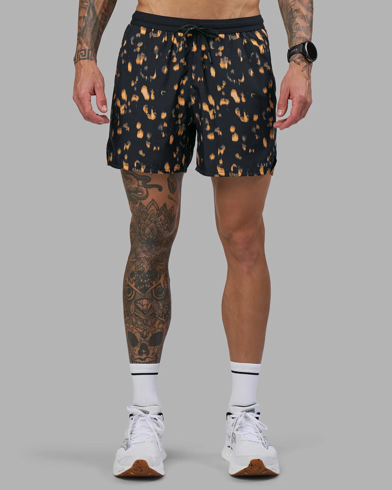 Pace 5" Lined Running Short - Markings Black Print - Image 3