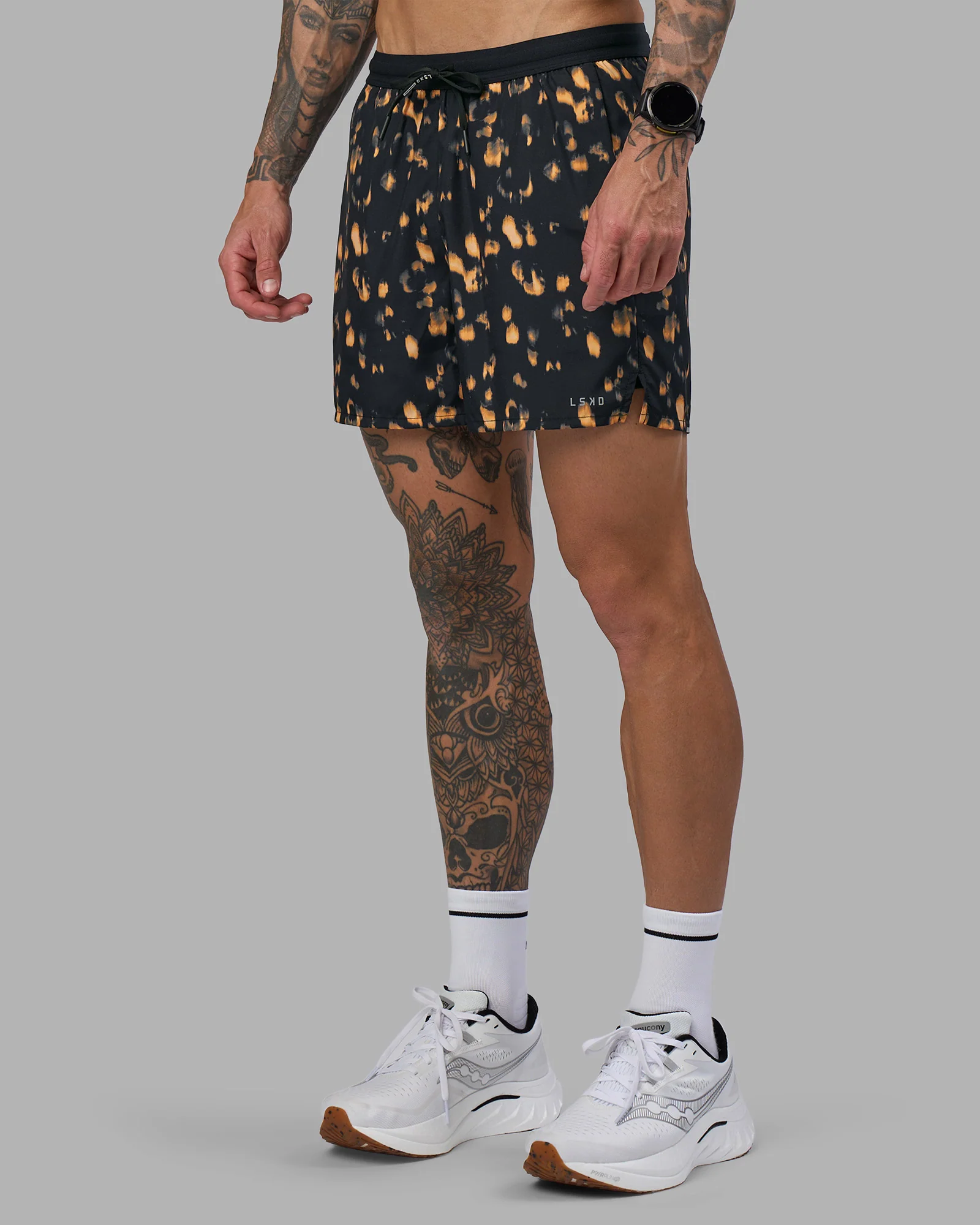 Pace 5" Lined Running Short - Markings Black Print - Image 8