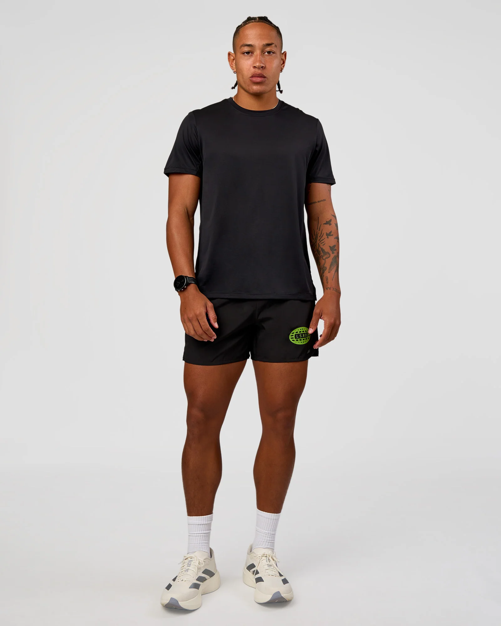 Pace 5" Lined Running Short - Black-Lime Glo Indigo - Image 7