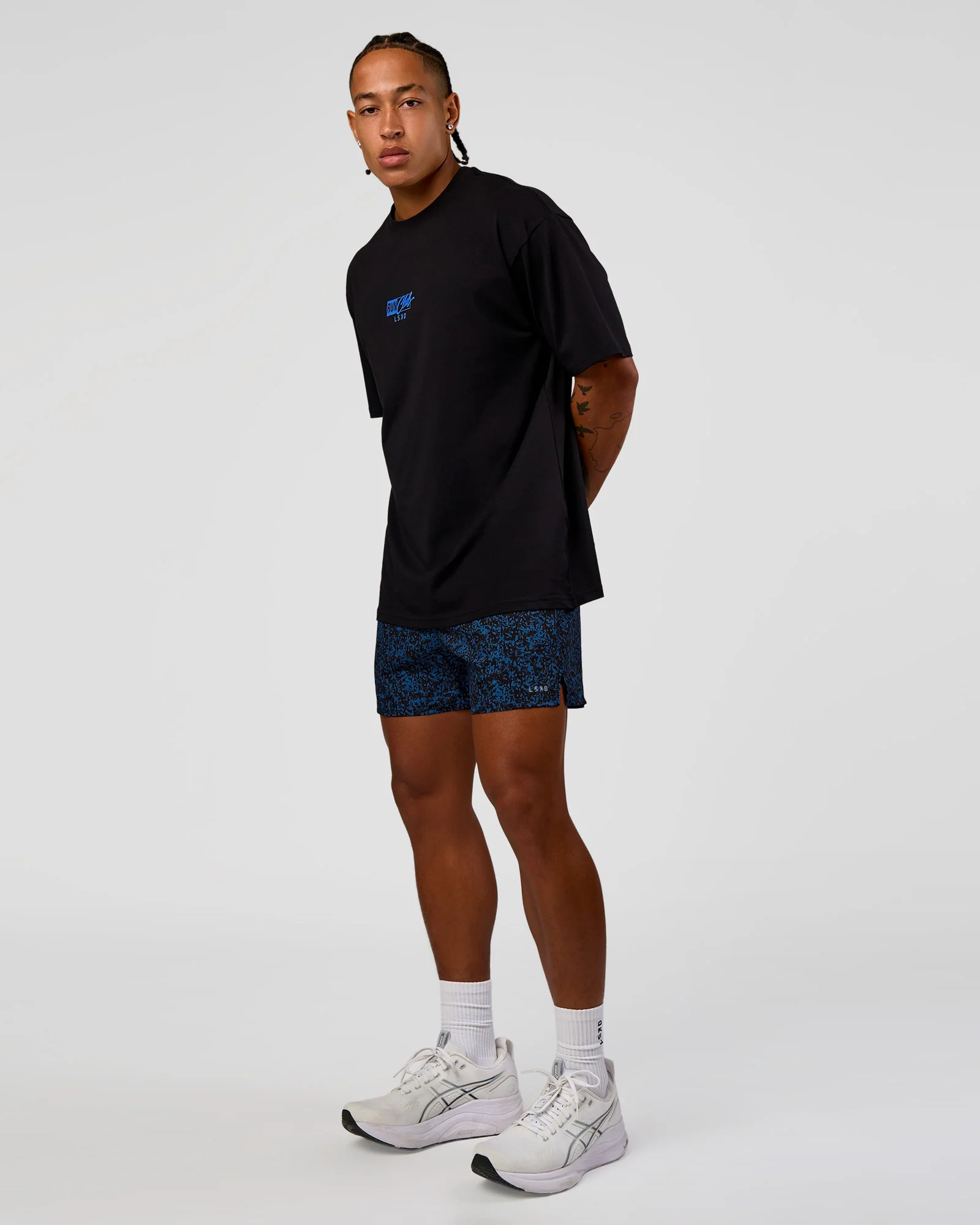 Pace 5" Lined Running Short - Energy Print Palace Blue - Image 8
