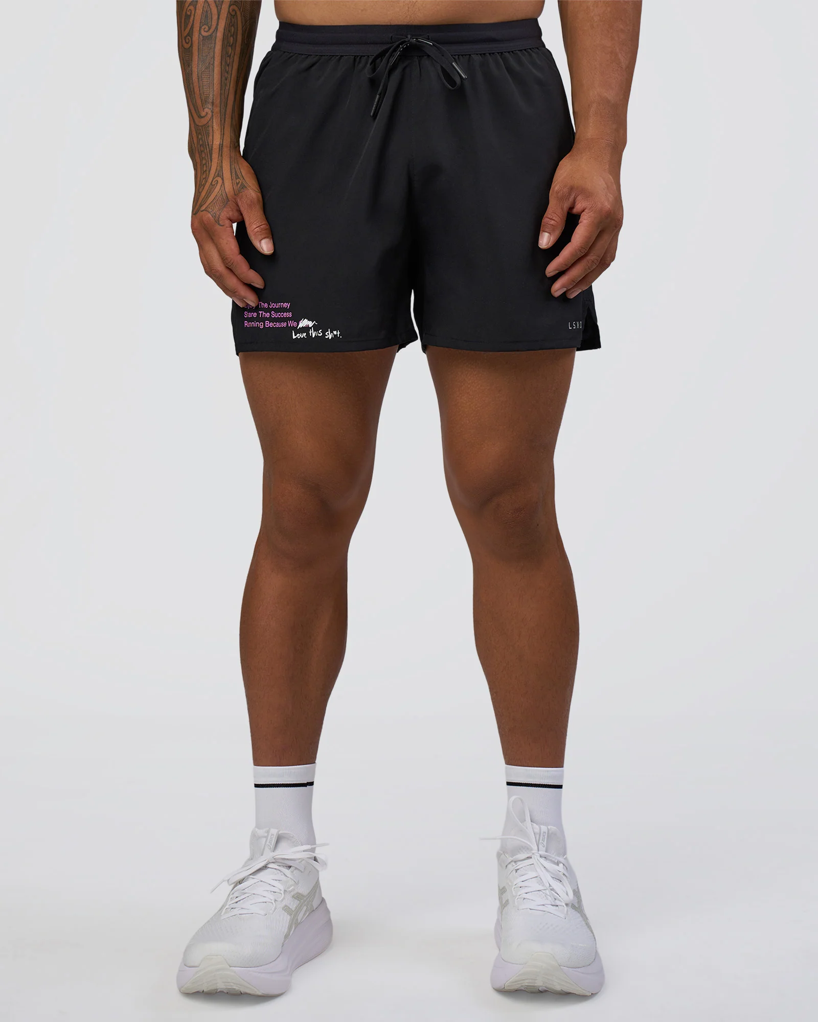 Pace 5" Lined Running Short - Black-Ultra Fuchsia - Image 10