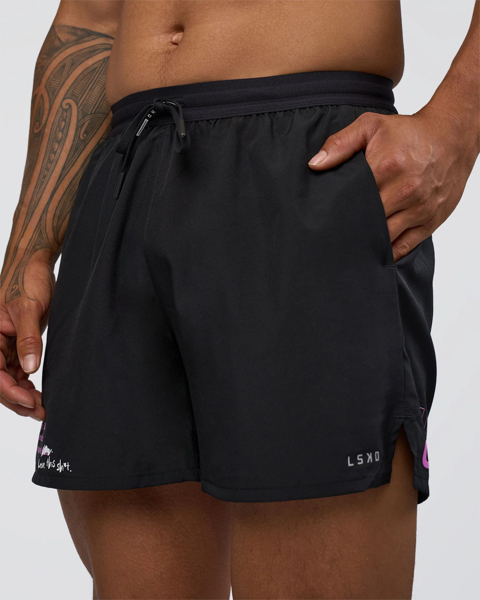 Pace 5" Lined Running Short - Black-Ultra Fuchsia - Image 6