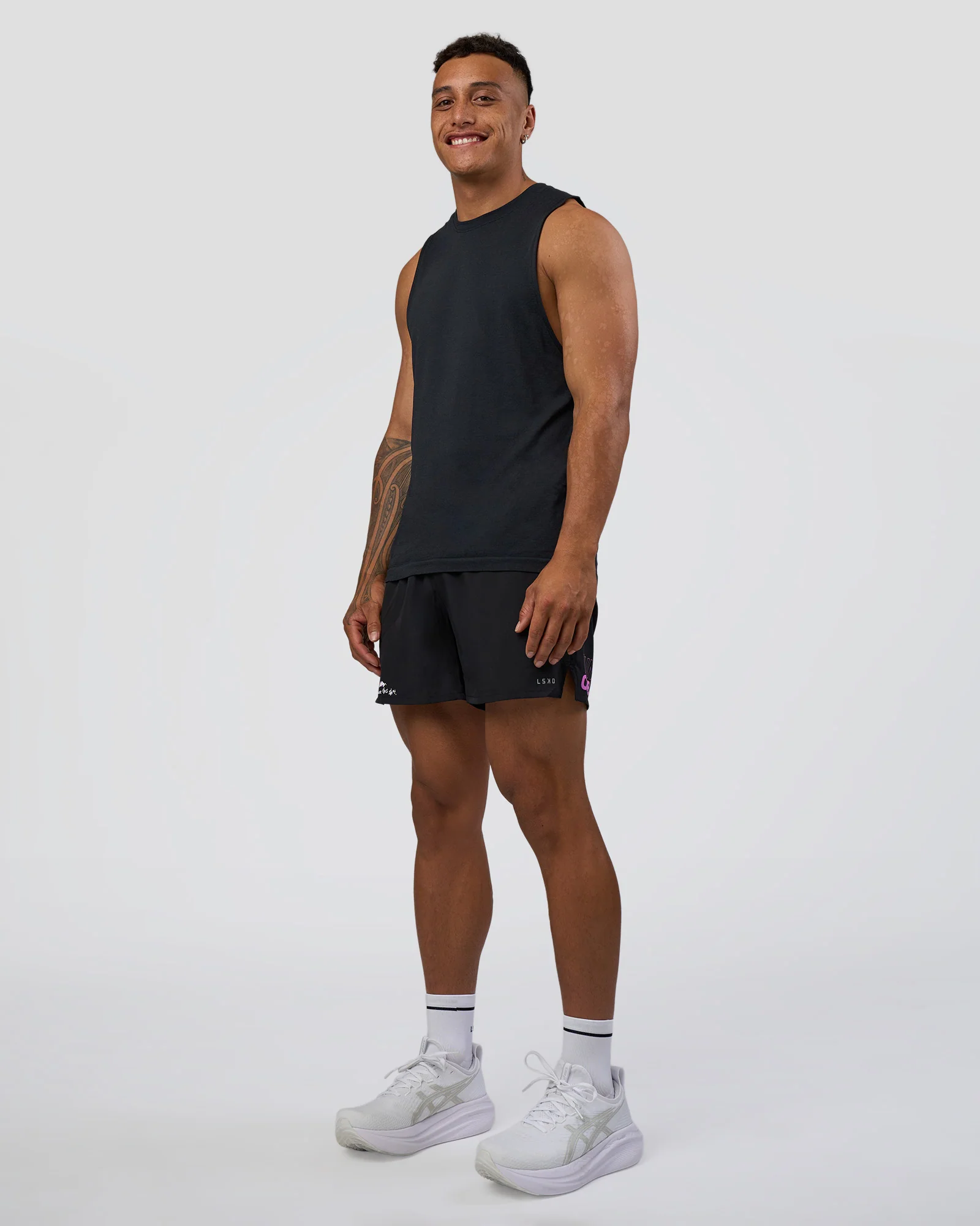 Pace 5" Lined Running Short - Black-Ultra Fuchsia - Image 7