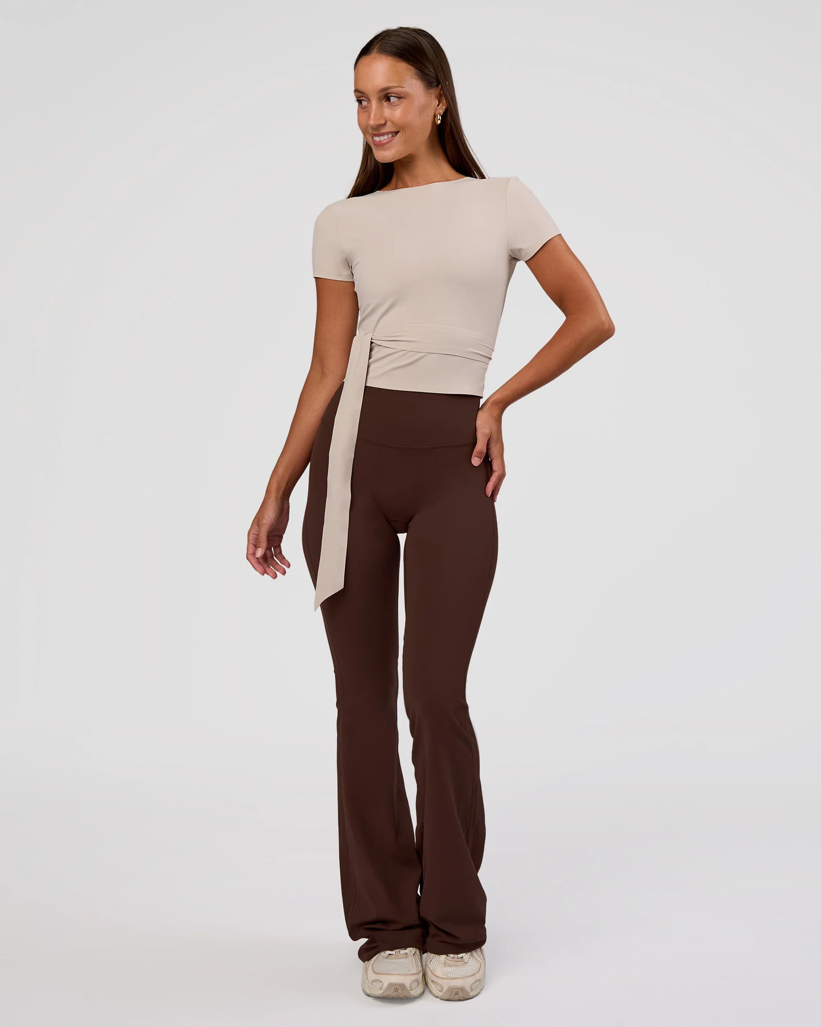 Peaches Wrap Cinch Top - Shale Beige - Image 6