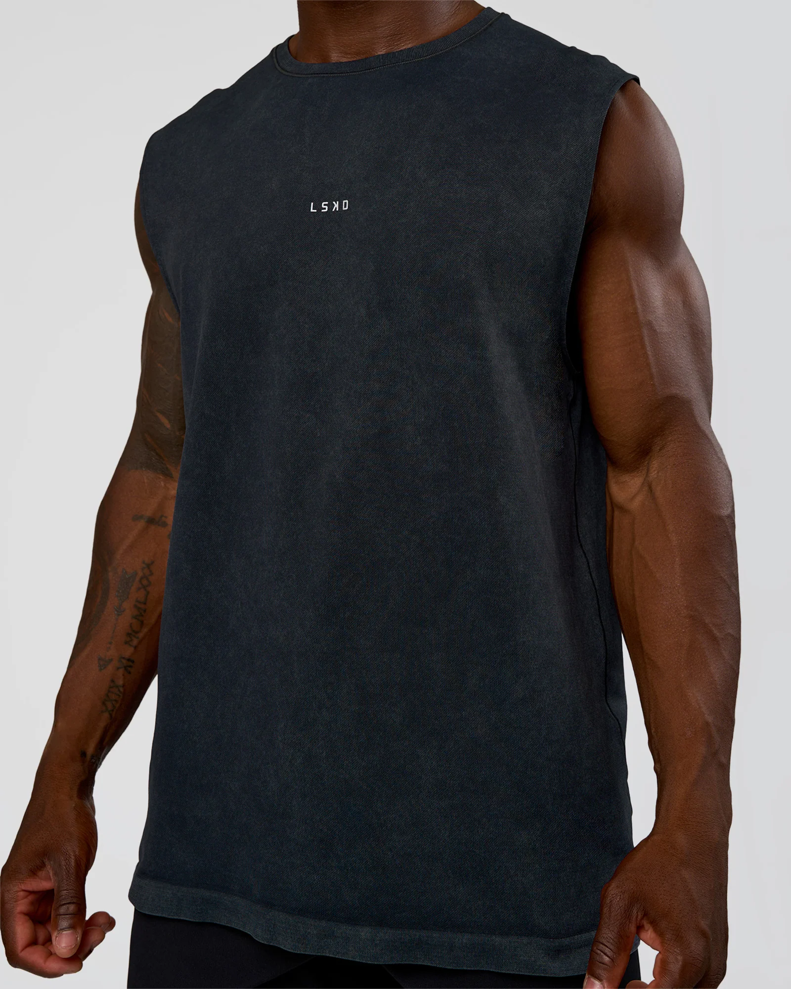 Power Muscle Tank - Pirate Black Washed - Image 4