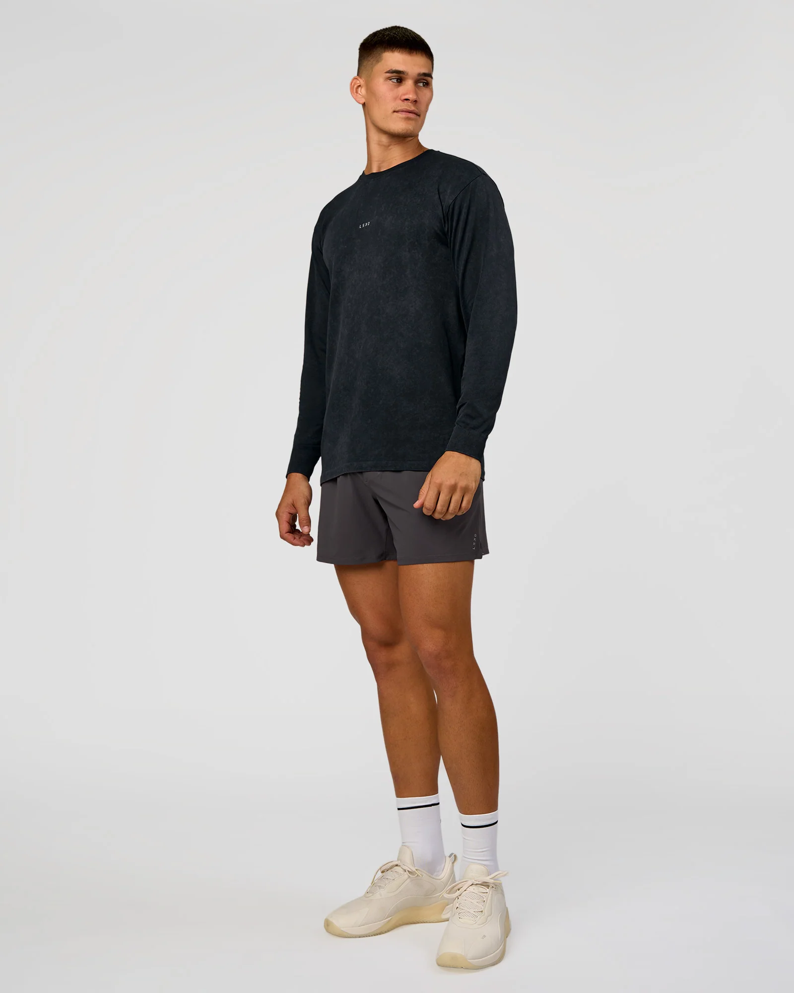 Power Oversized Long Sleeve Tee - Black Washed - Image 2